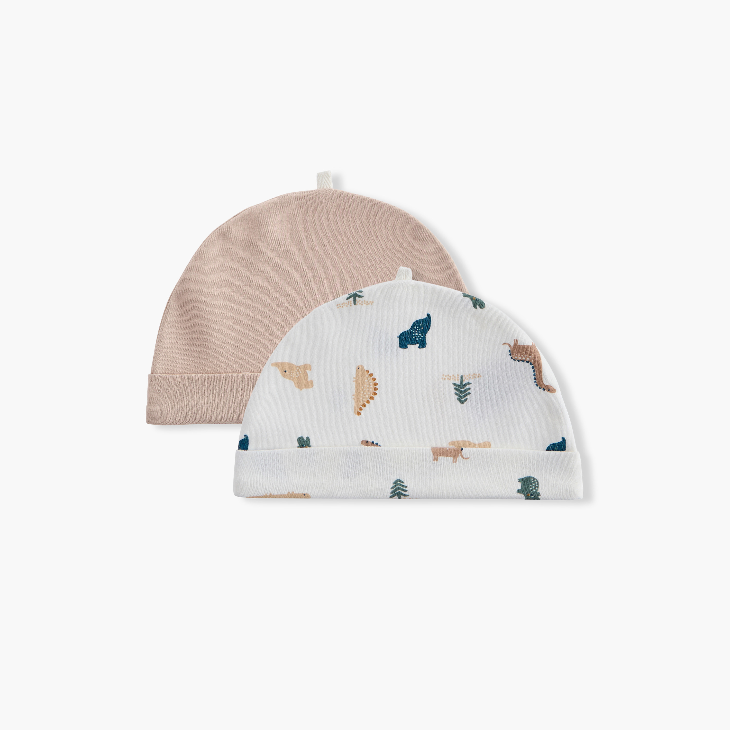 Juniors Dino Print Cap - Set of 2-baby-boys-accessories-caps-image-1