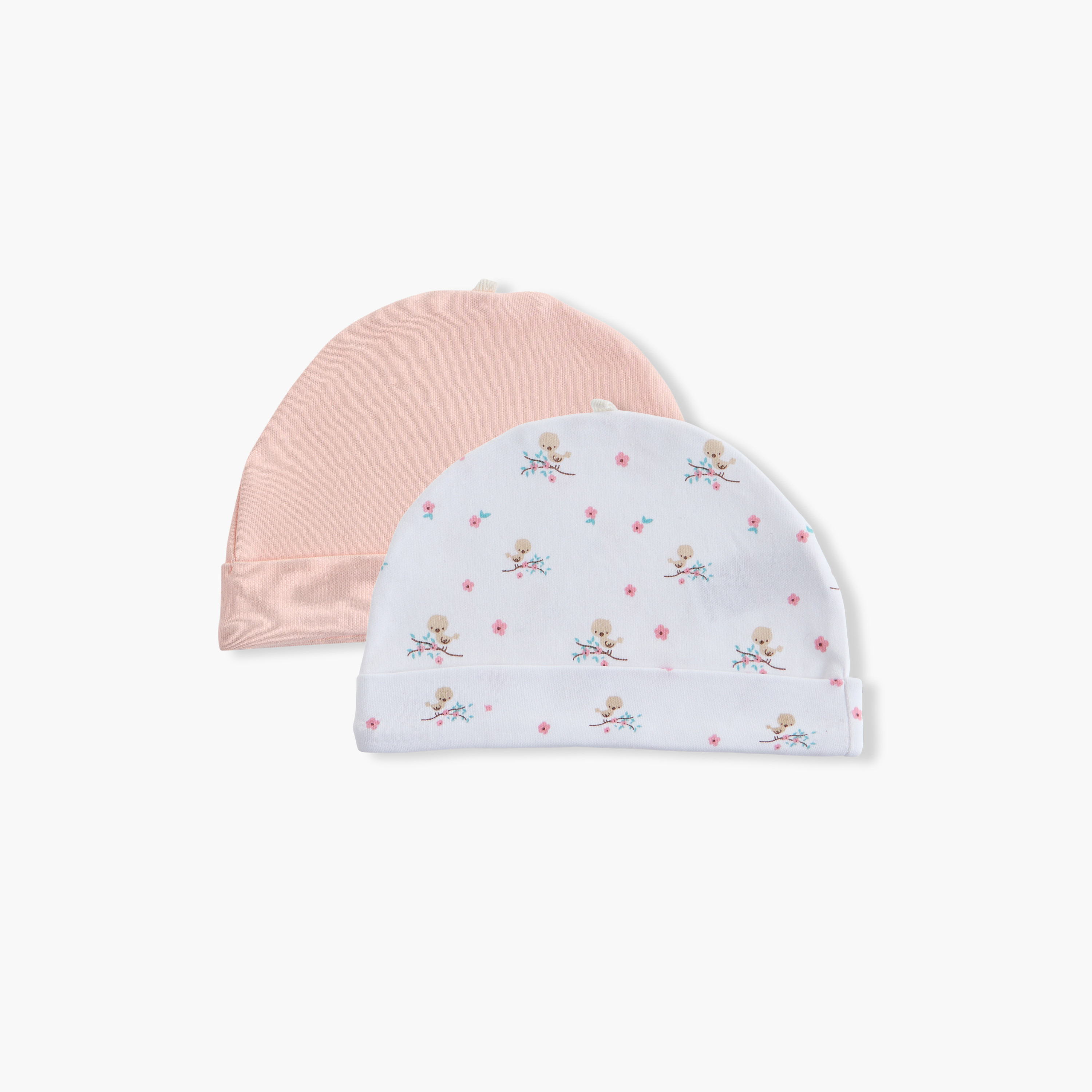 Juniors Printed Cap - Set of 2-baby-girls-accessories-caps-image-1