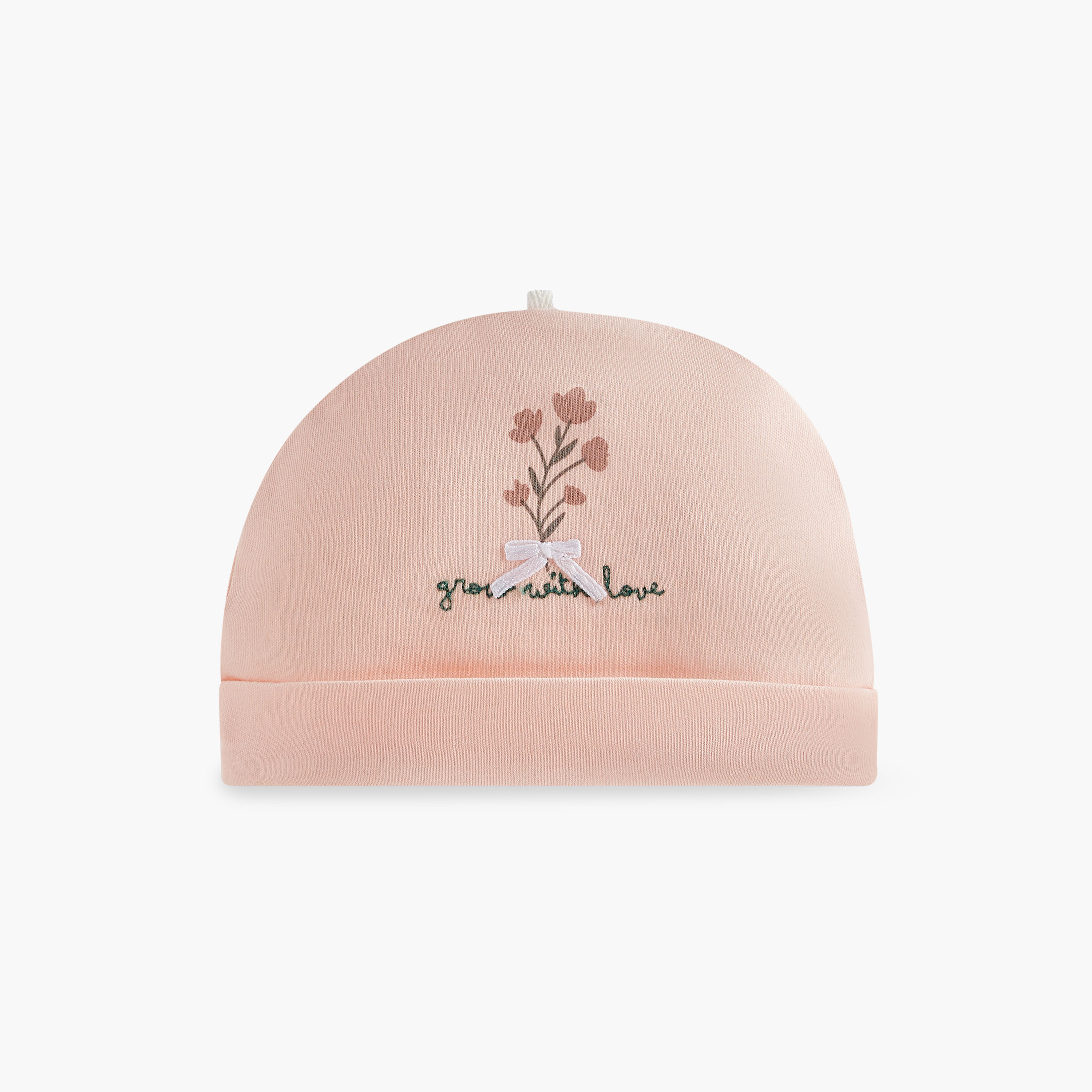 Juniors Floral Print Beanie Cap - Set of 2-baby-girls-accessories-caps-image-4