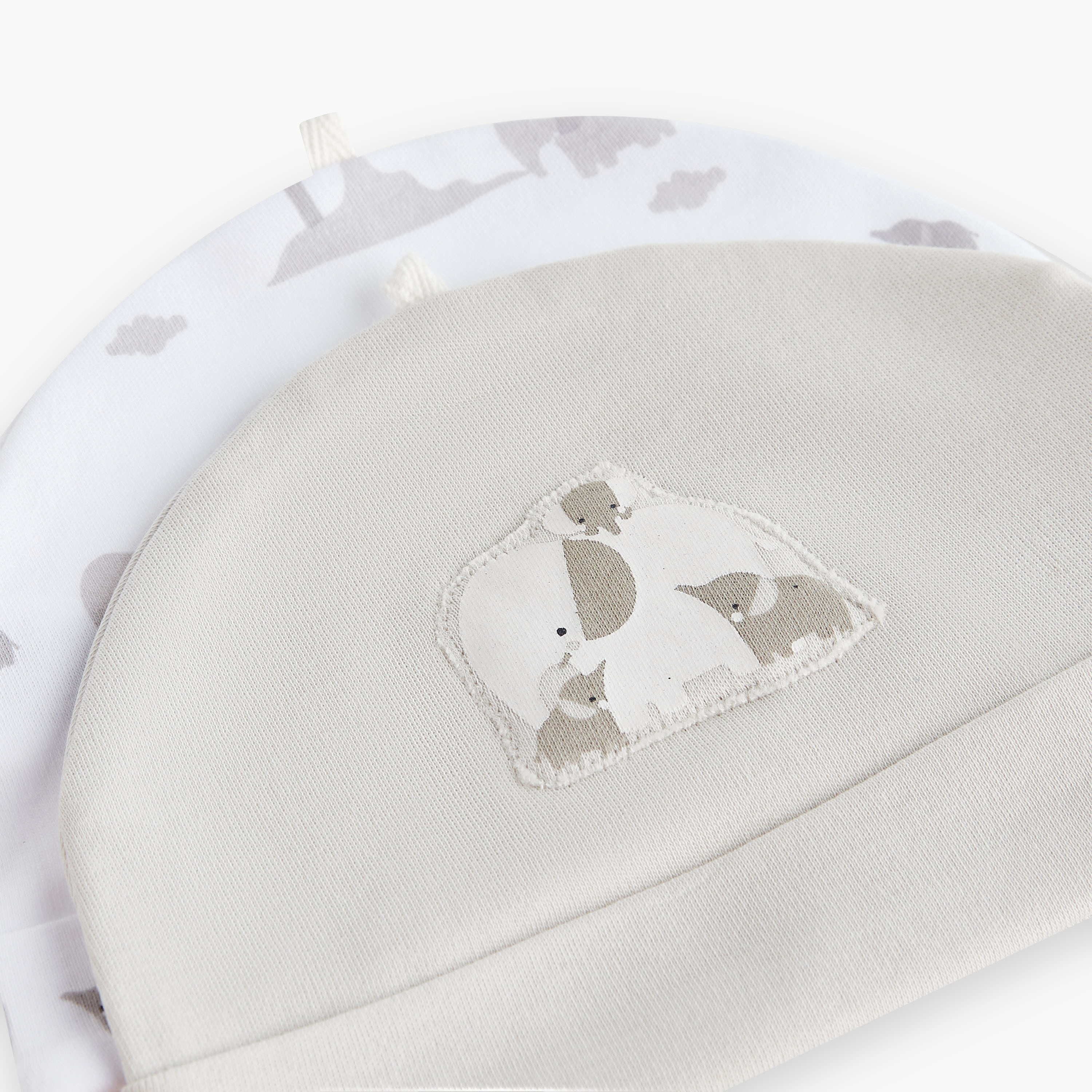 Juniors Elephant Print Cap - Set of 2-baby-boys-accessories-caps-image-6