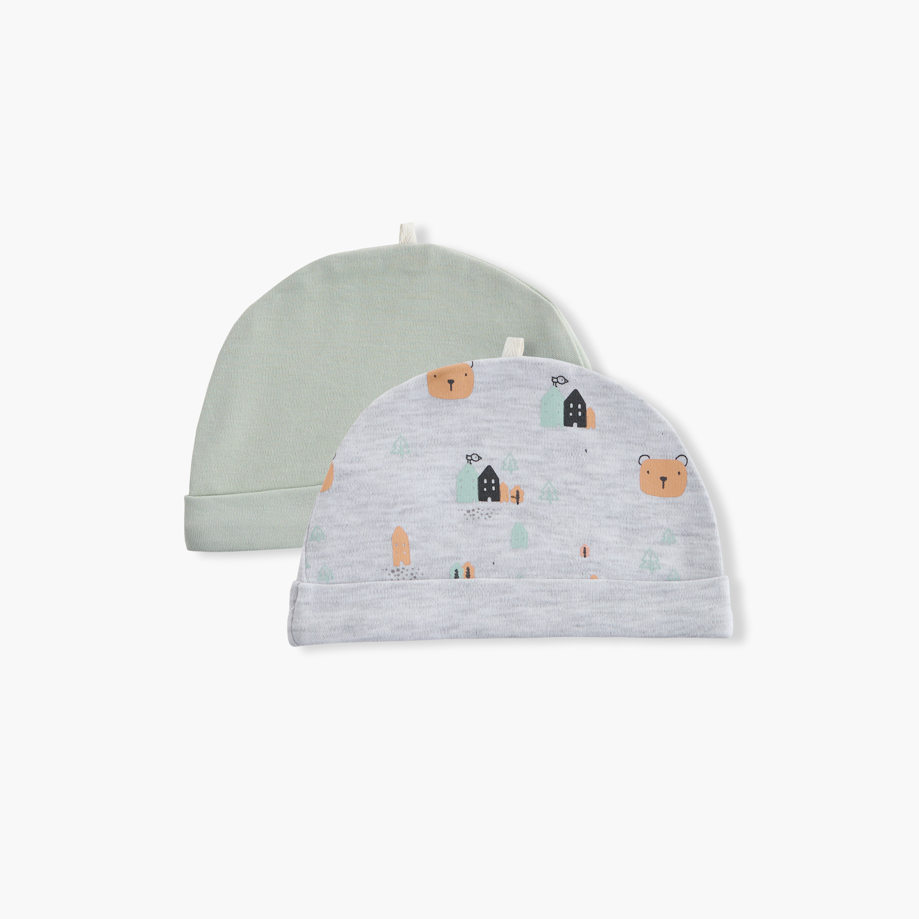 Juniors Animal Print Cap - Set of 2-baby-girls-accessories-caps-image-1
