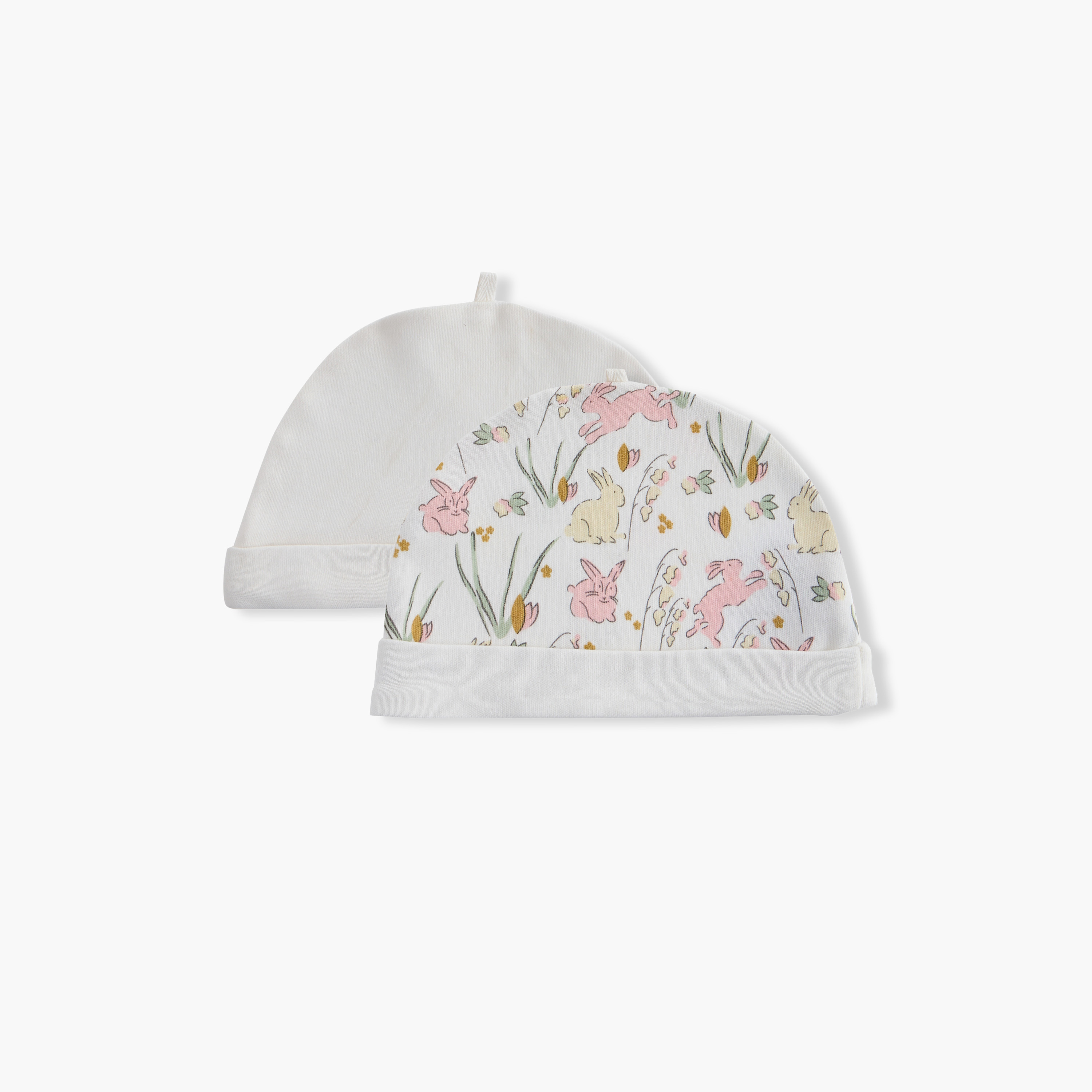 Juniors Bunny Print Cap - Set of 2-baby-boys-accessories-caps-image-1