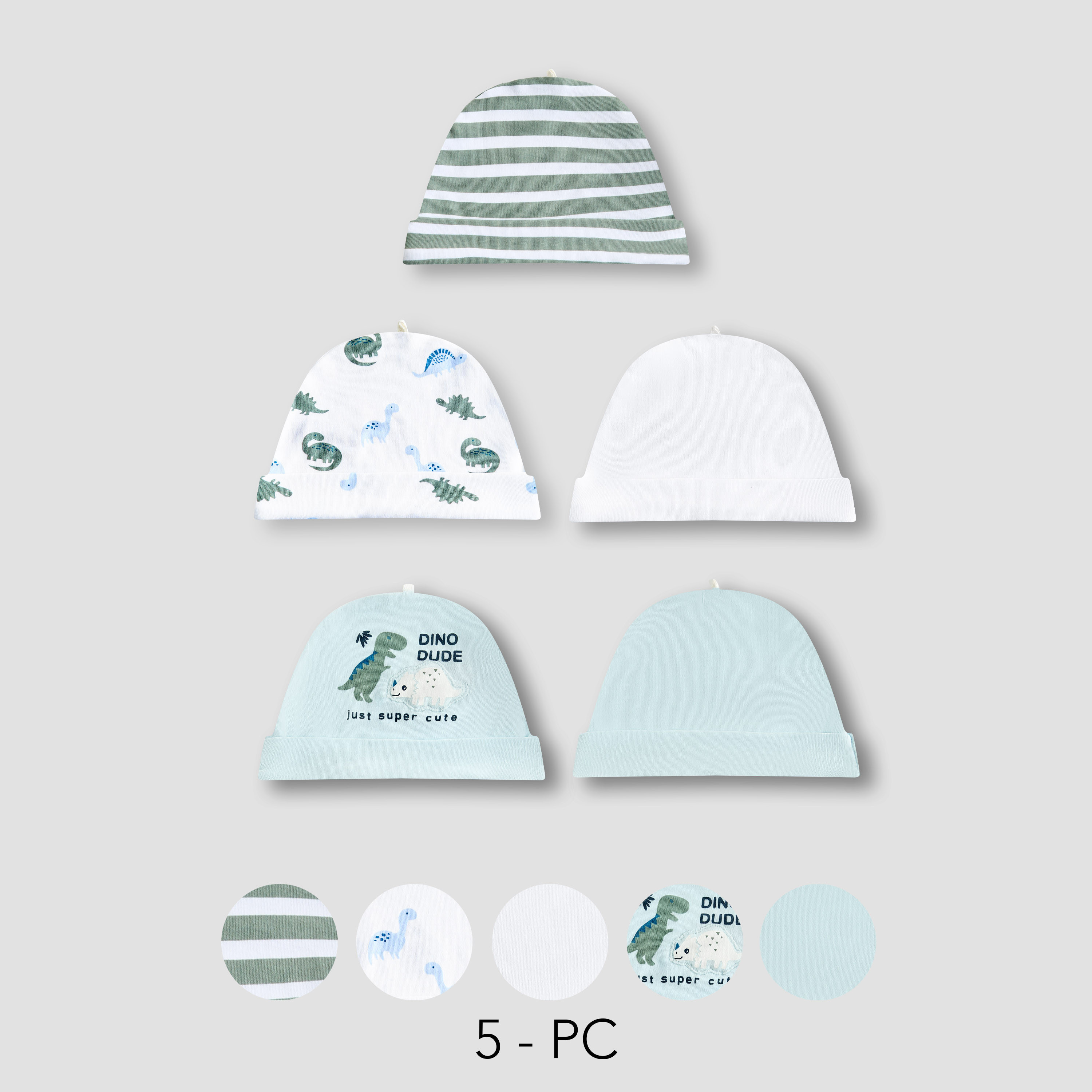 طقم 5 قبعات من القطن من جونيورز-baby-boys-accessories-caps-image-1