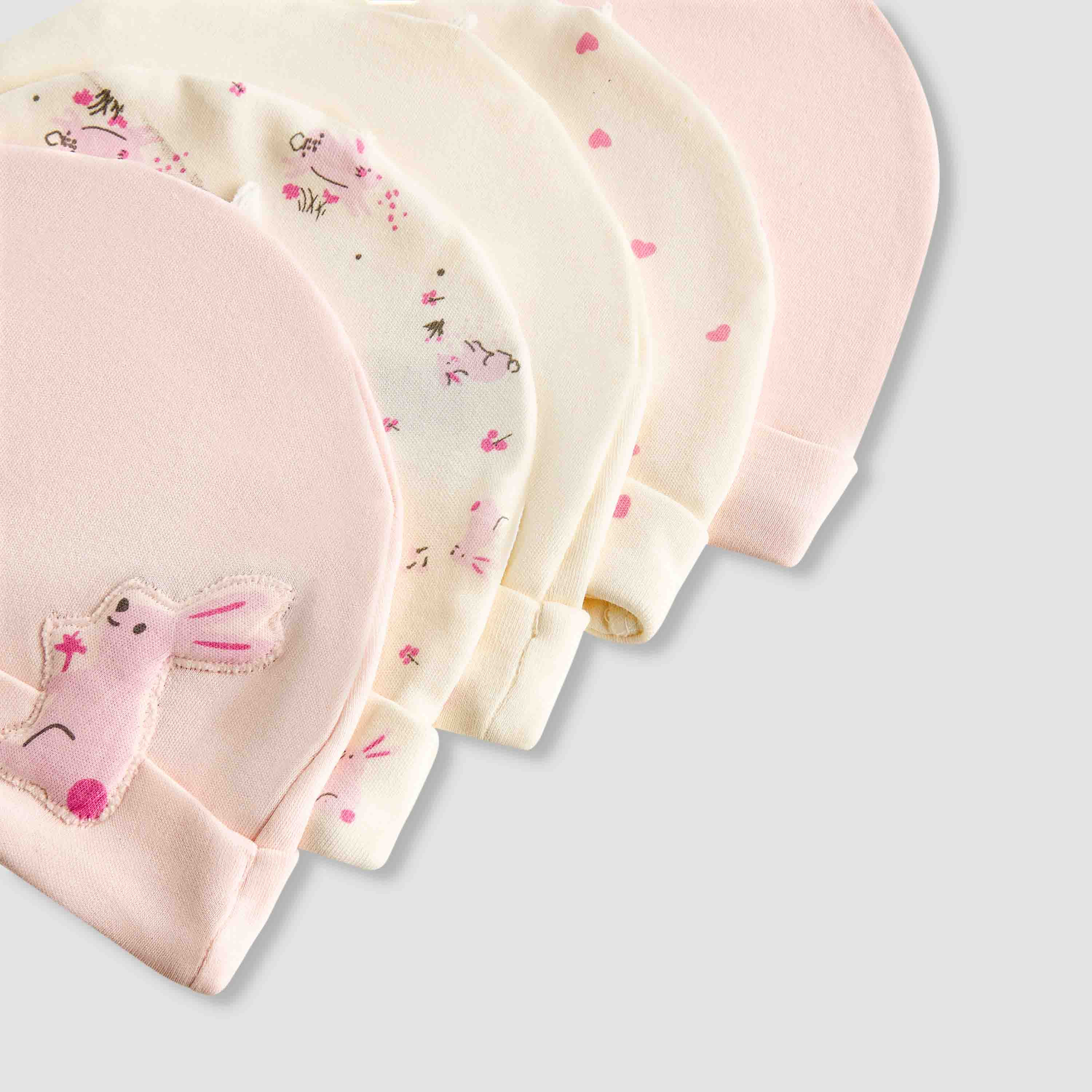 Juniors Girls Cap with Print - Cotton - Set of 5-baby-girls-accessories-caps-image-8