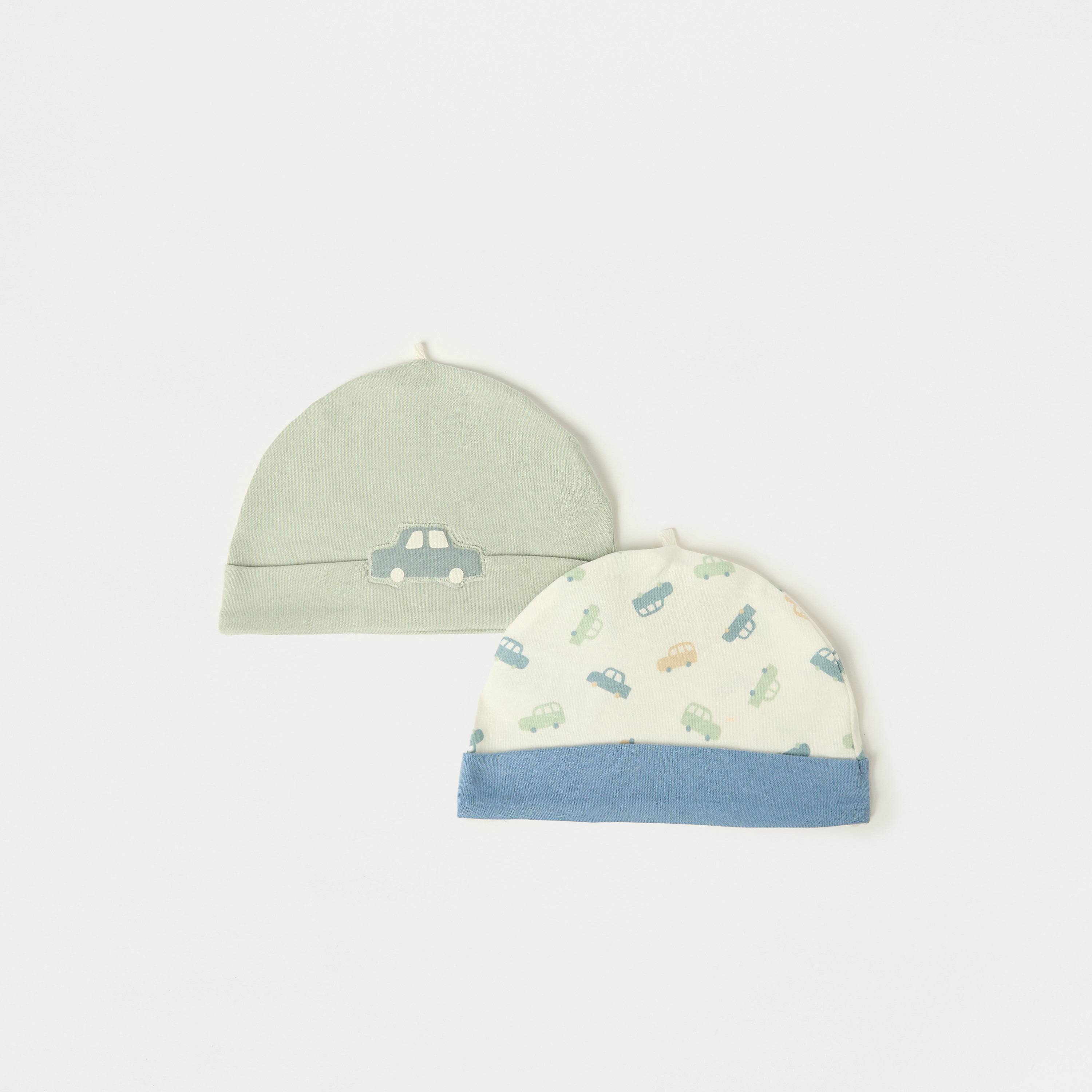 Juniors Car Print Cap - Set of 2-baby-boys-accessories-caps-image-1