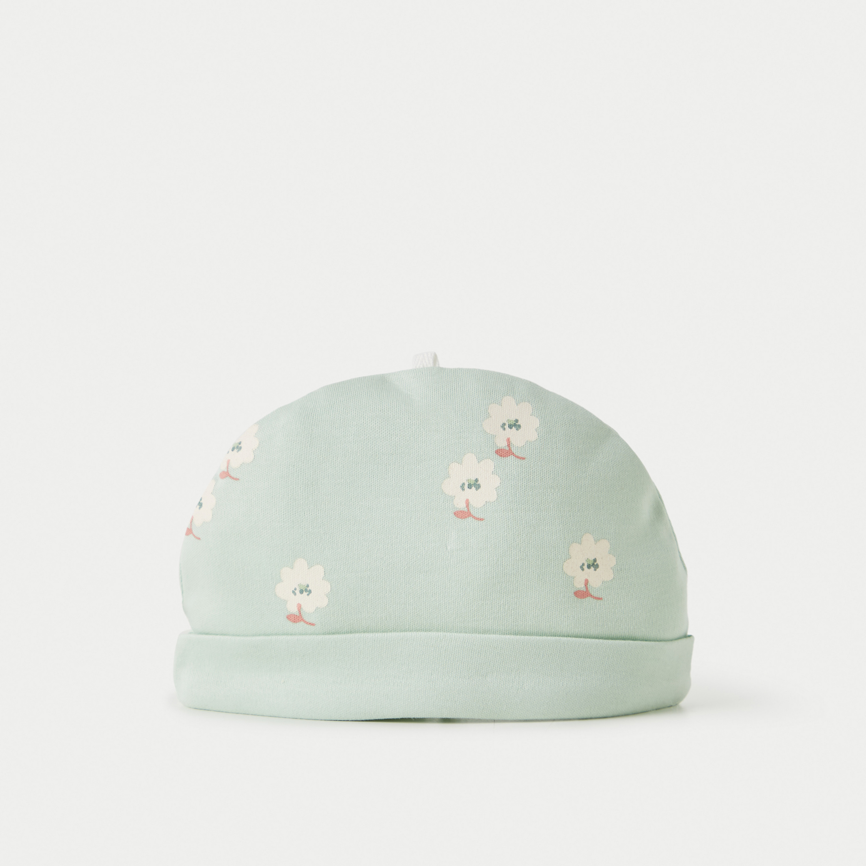 Juniors Floral Print Beanie Cap - Set of 2-baby-girls-accessories-caps-image-3