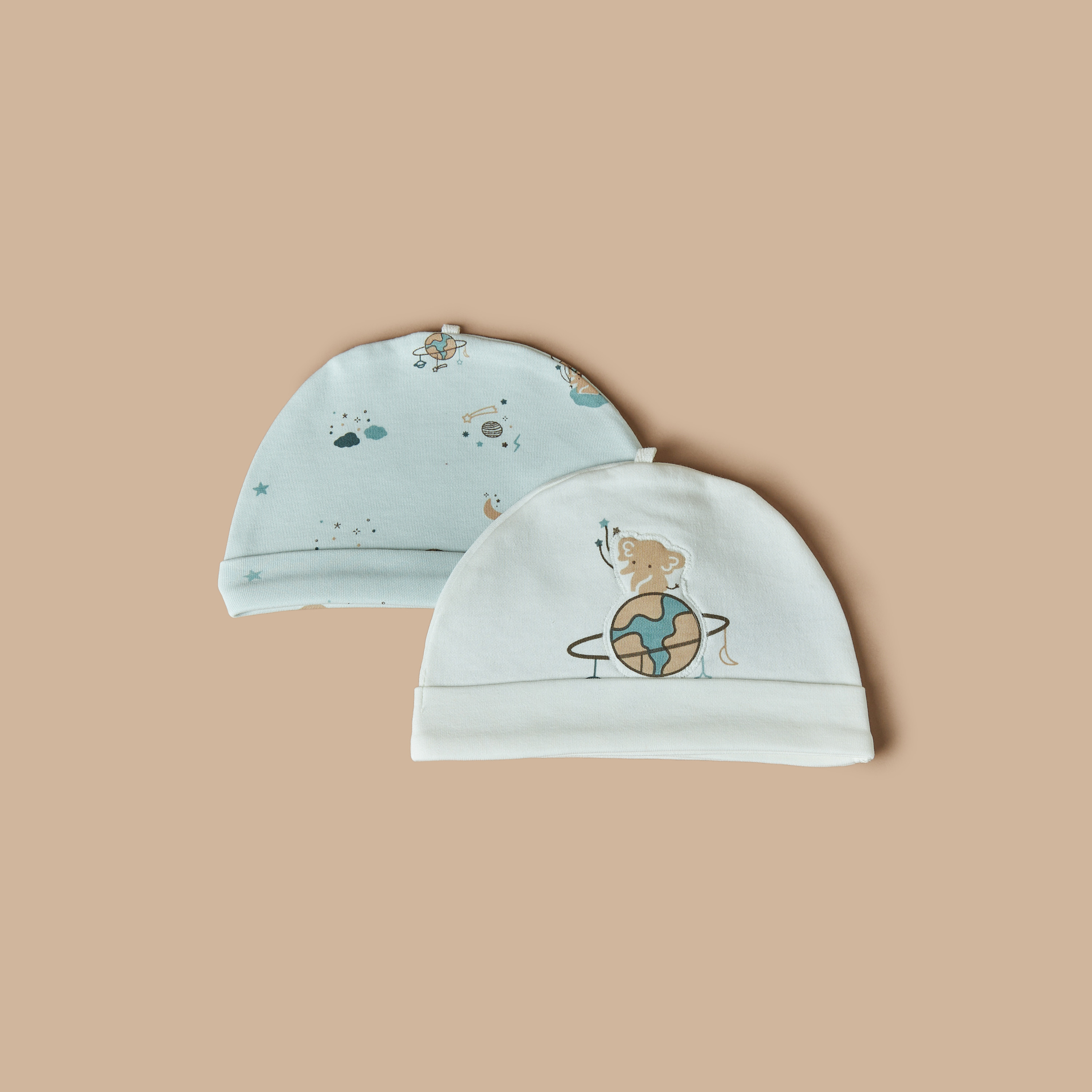 Juniors Printed Cap - Set of 2-baby-boys-accessories-caps-image-1
