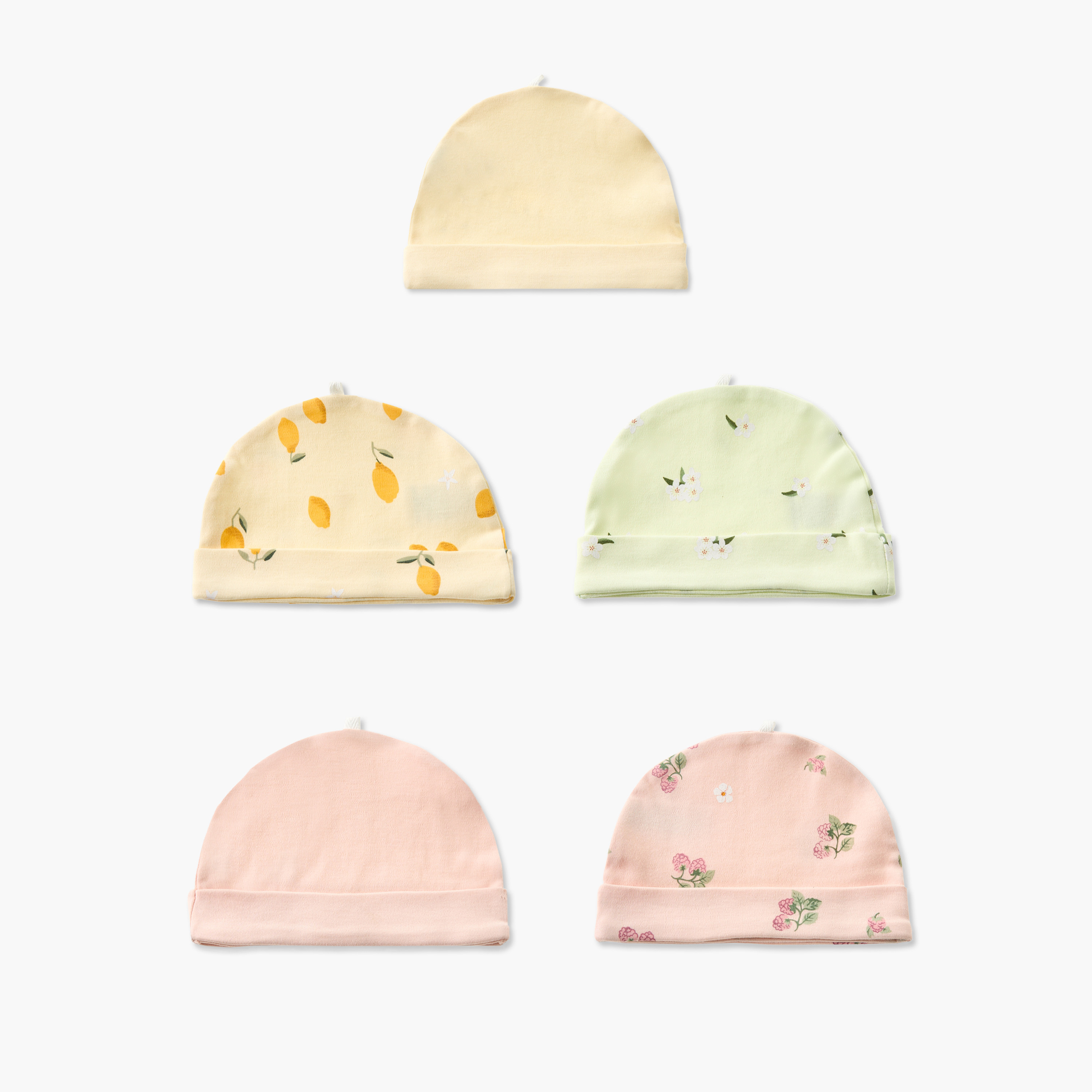 Pack of 5 Juniors Cap with Rolled Hem-baby-girls-accessories-caps-image-1