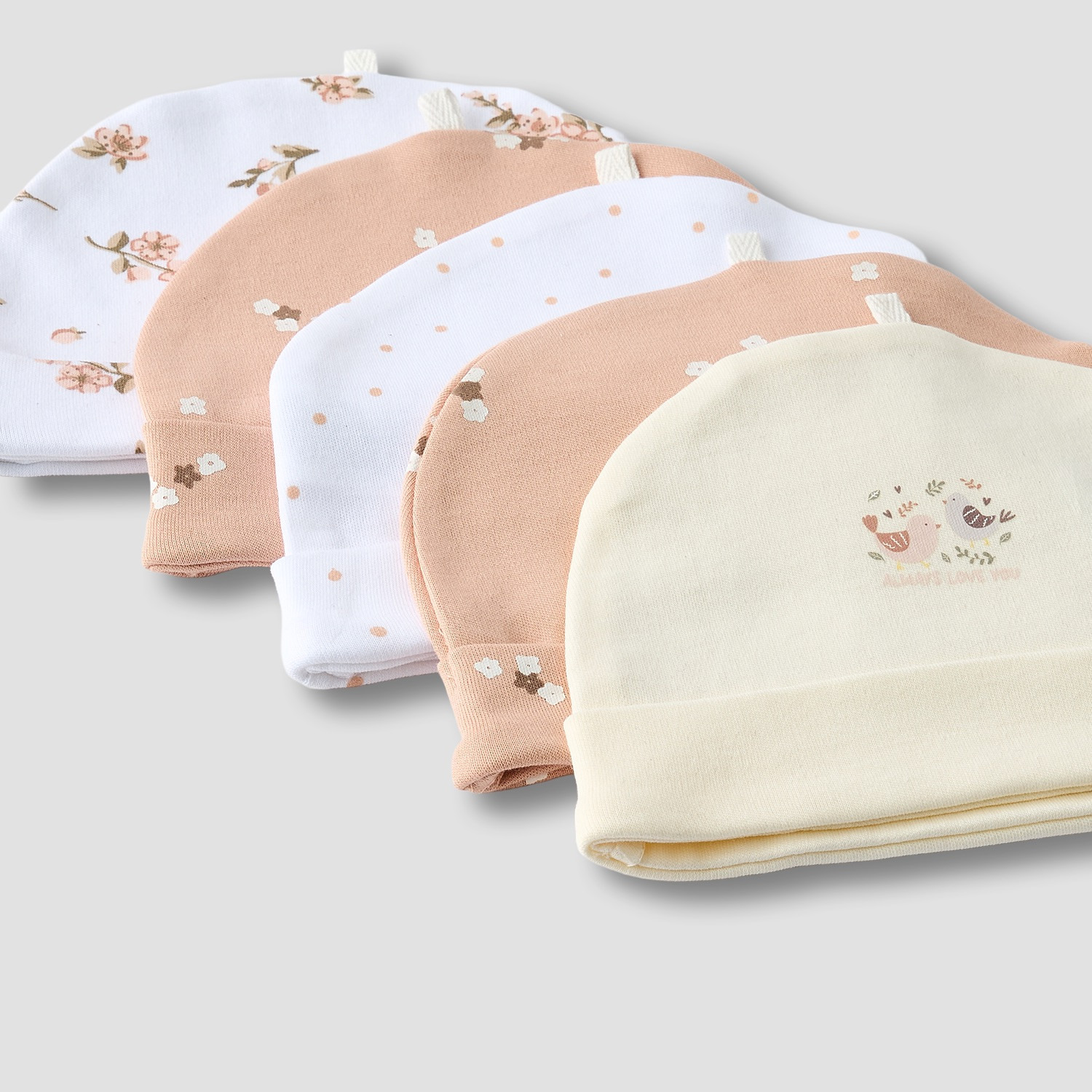 Pack of 5 Juniors Cap with Floral Print-baby-girls-accessories-caps-image-7
