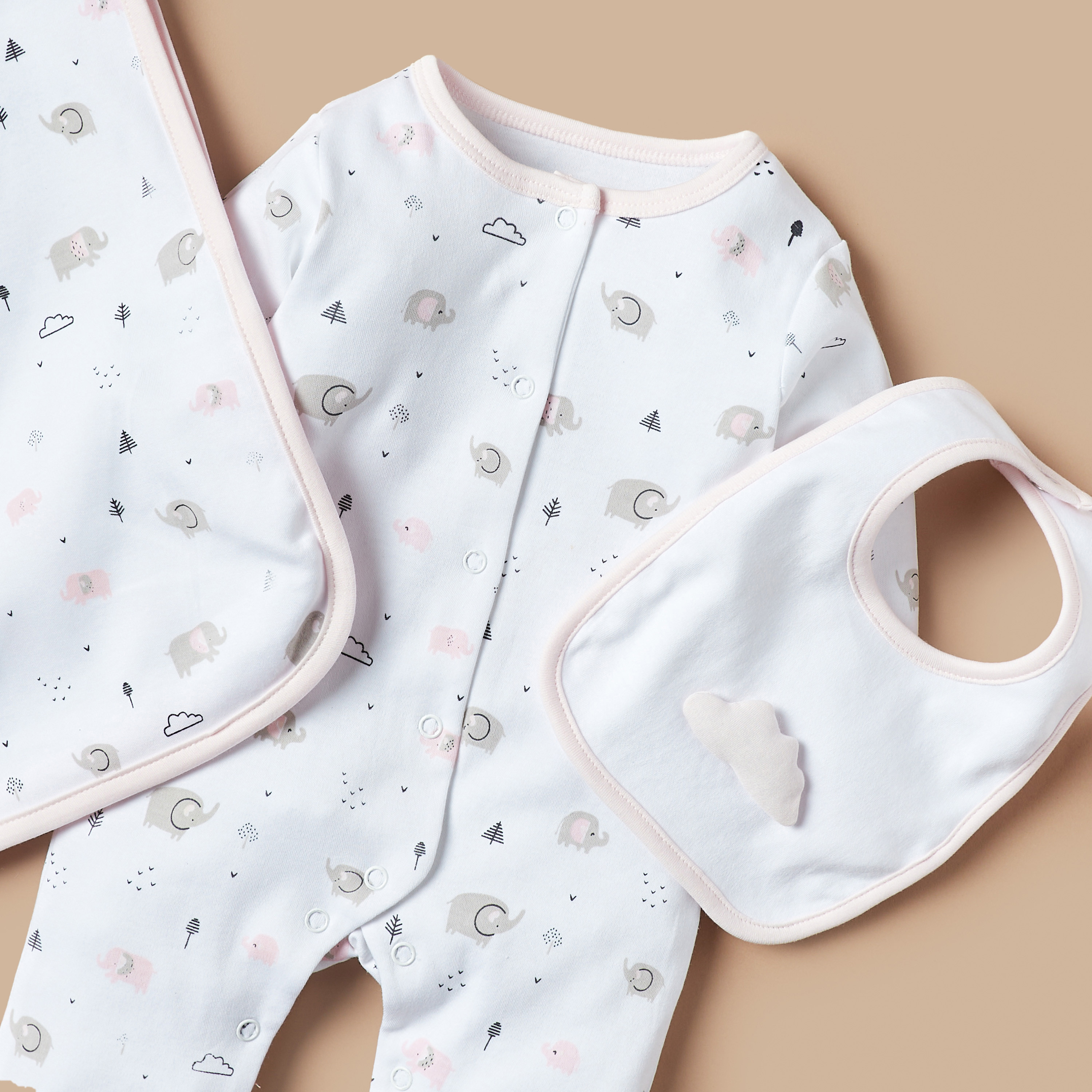 Juniors Printed Sleepsuit with Bib and Receiving Blanket-baby-girls-clothing-setsandcoords-image-5