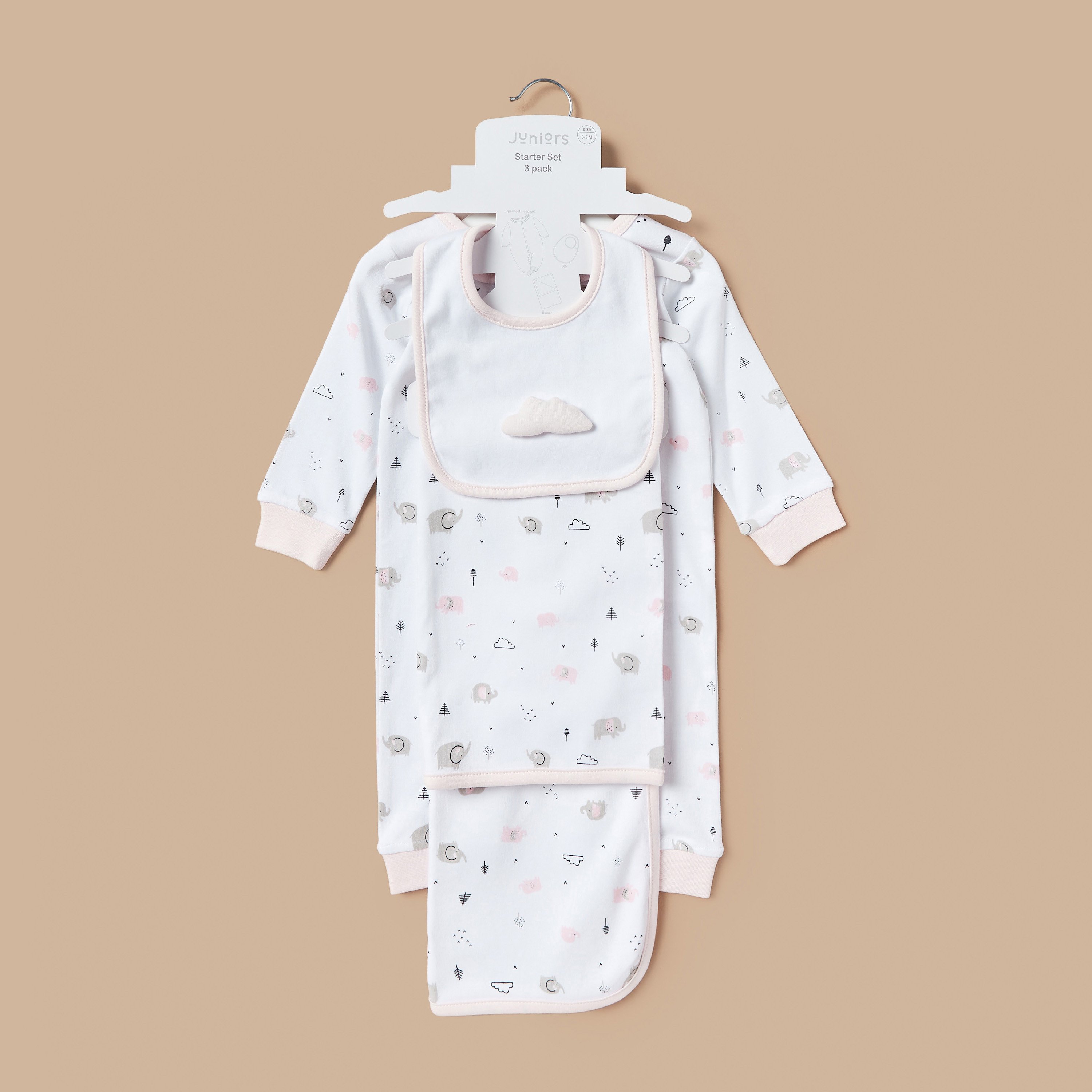 Juniors Printed Sleepsuit with Bib and Receiving Blanket-baby-girls-clothing-setsandcoords-image-6
