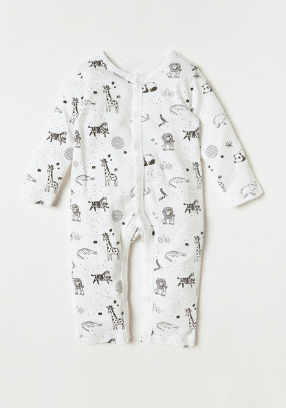 Juniors Printed Long Sleeve Sleepsuit with Bib and Burp Cloth-Clothes Sets-image-1