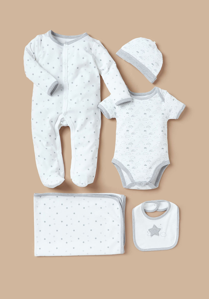 Juniors 5-Piece Stars and Clouds Print Clothing Gift Set-Clothes Sets-image-0