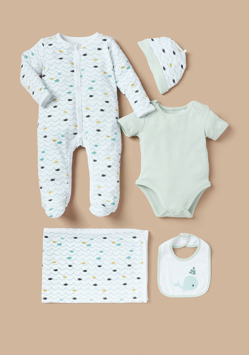 Juniors 5-Piece Whale Print Clothing Gift Set-Clothes Sets-image-0