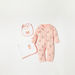 Juniors Cat Print Long Sleeve Sleepsuit with Bib and Burp Cloth-Clothes Sets-thumbnail-0