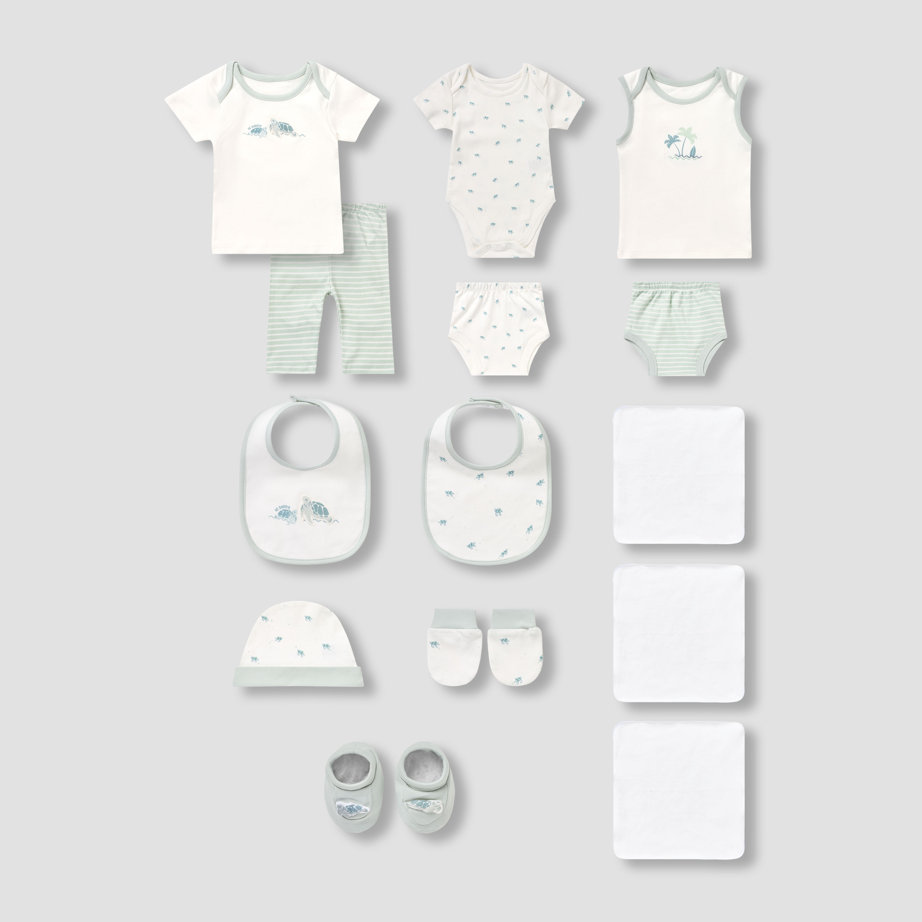 Set of 14 Juniors Clothing Gift Set with Turtle Print-baby-boys-clothing-setsandcoords-image-2