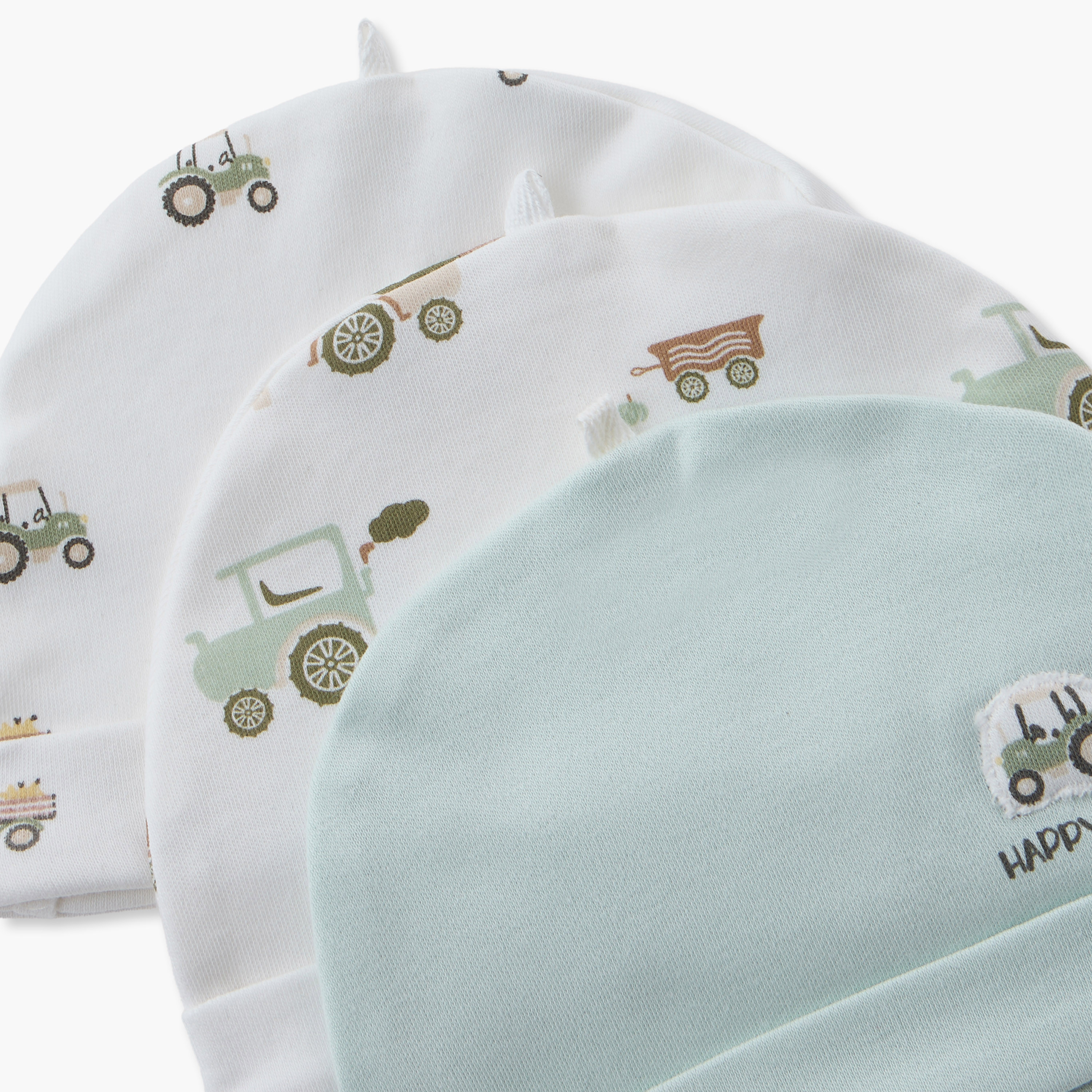 Pack of 3 Juniors Cap with Farm Vehicle Print-baby-boys-accessories-caps-image-6