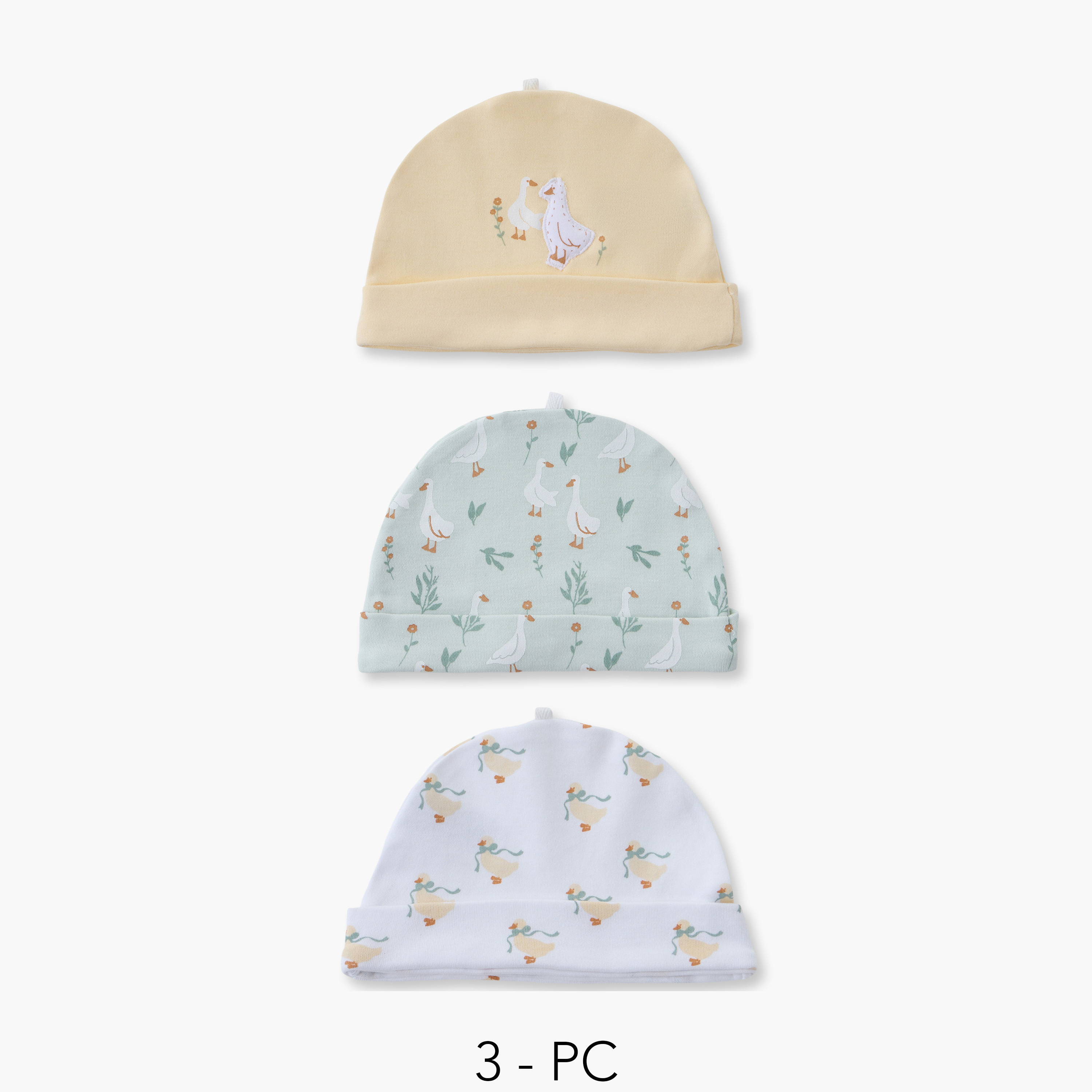 Pack of 3 Juniors Cap with Duck Print-baby-girls-accessories-caps-image-1