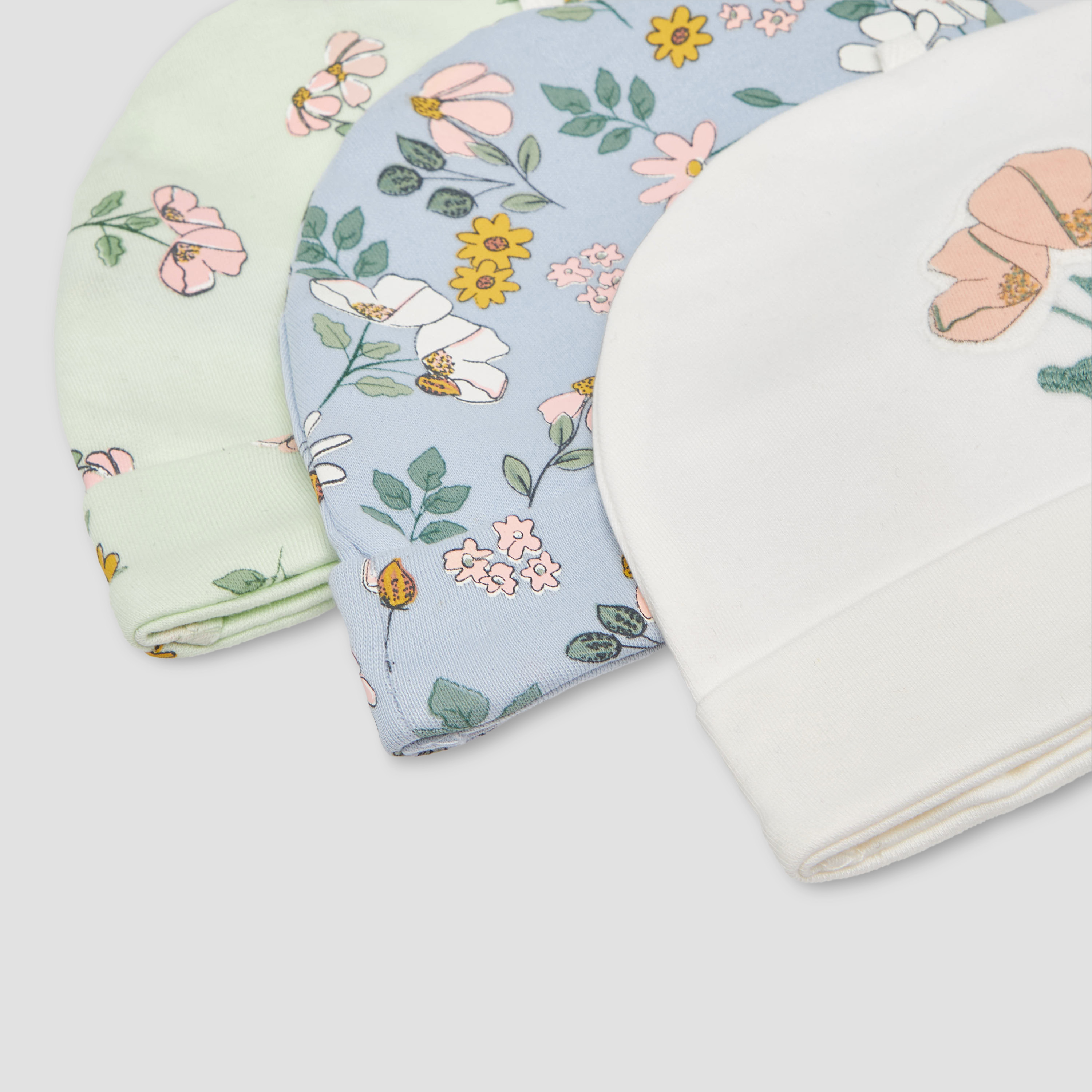 Pack of 3 Juniors Cap with Floral Print-baby-girls-accessories-caps-image-8
