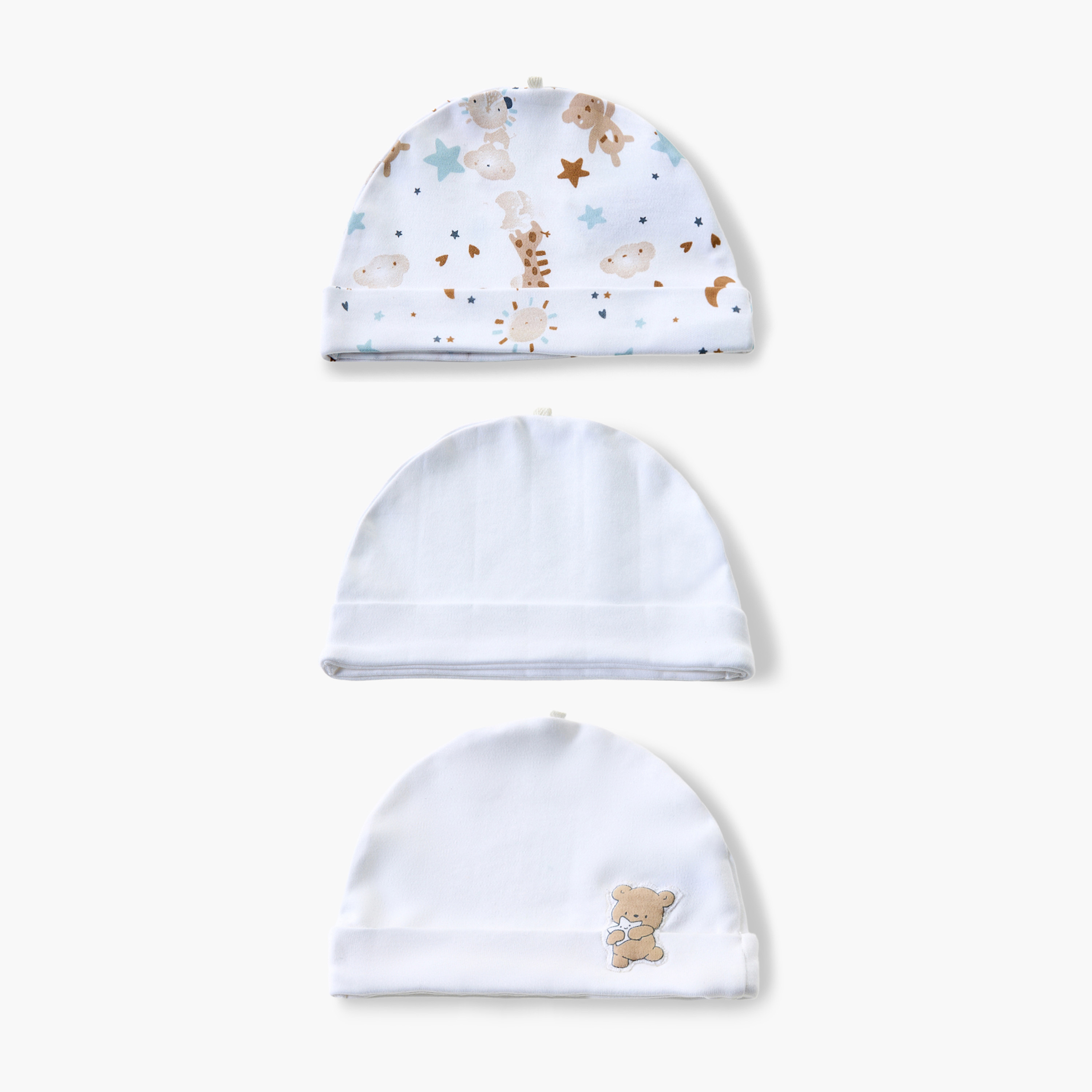 Pack of 3 Juniors Cap with Rolled Hem-baby-boys-accessories-caps-image-1