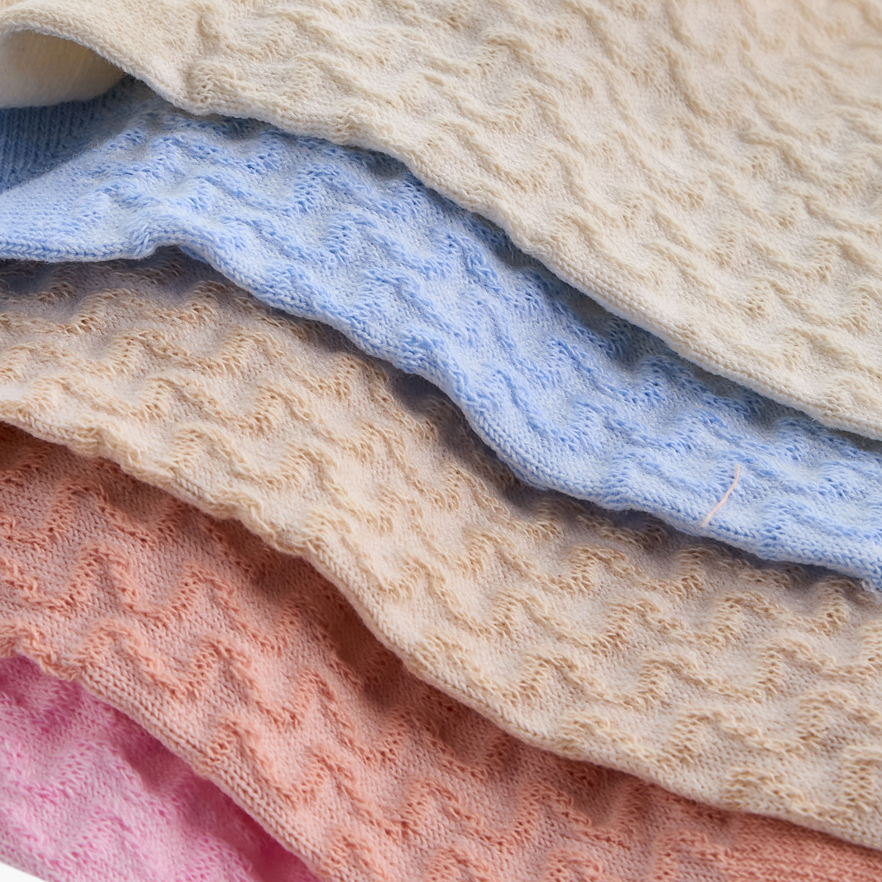 Flora Bella Textured Ankle Length Socks - Set of 5-women-socksandstockings-image-4