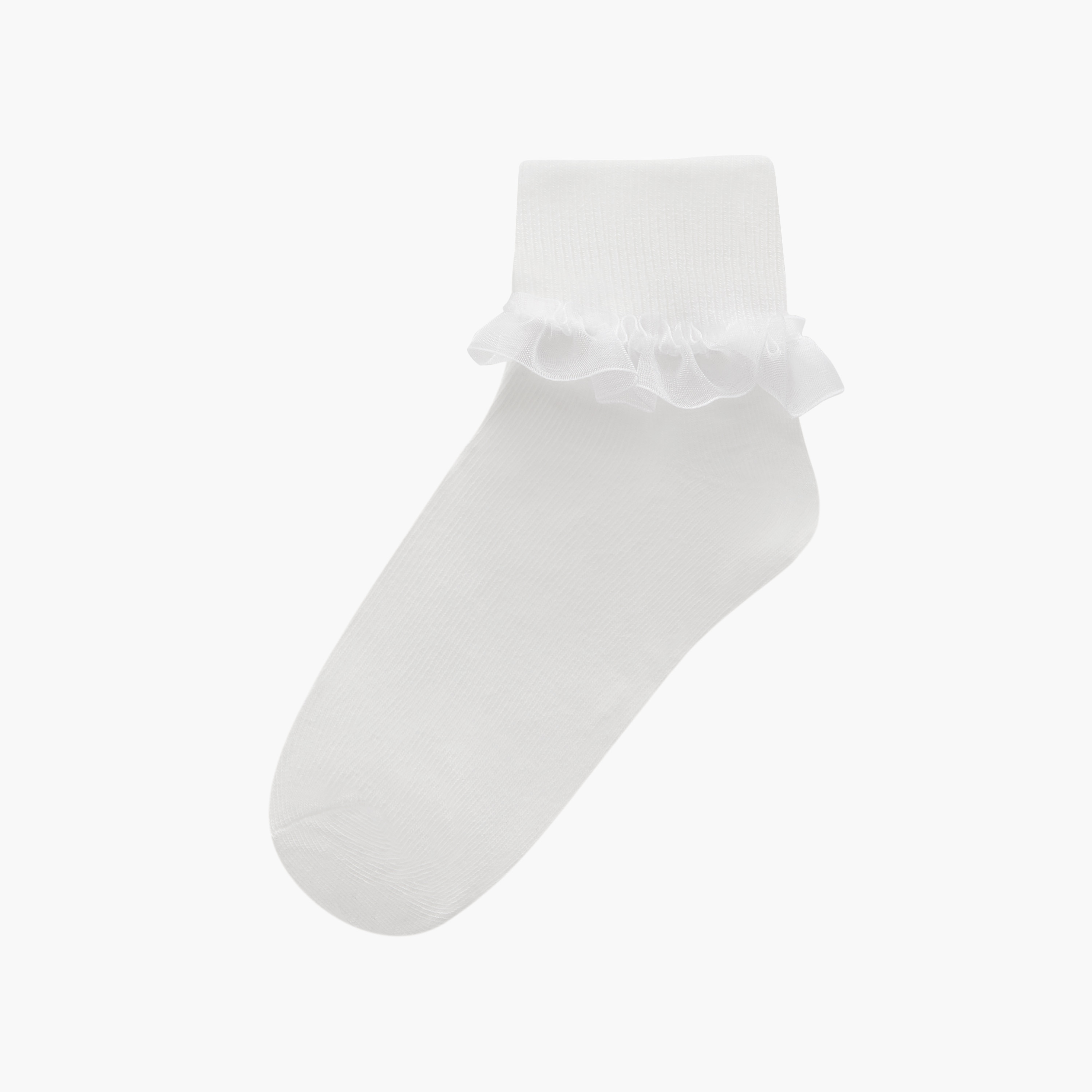 Flora Bella Ribbed Ankle Length Socks with Frill Detail - Set of 3-girls-accessories-socks-image-2