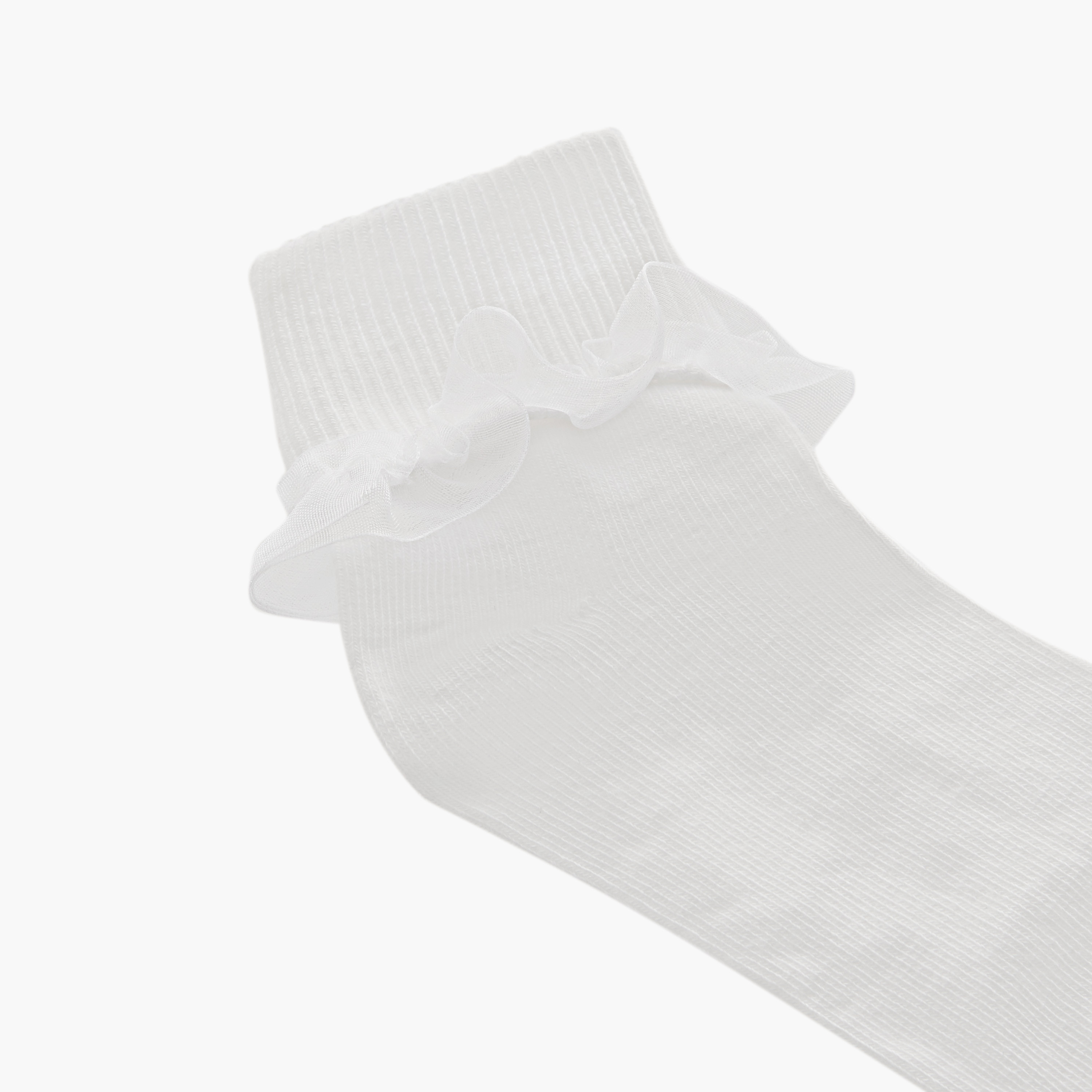 Flora Bella Ribbed Ankle Length Socks with Frill Detail - Set of 3-girls-accessories-socks-image-3