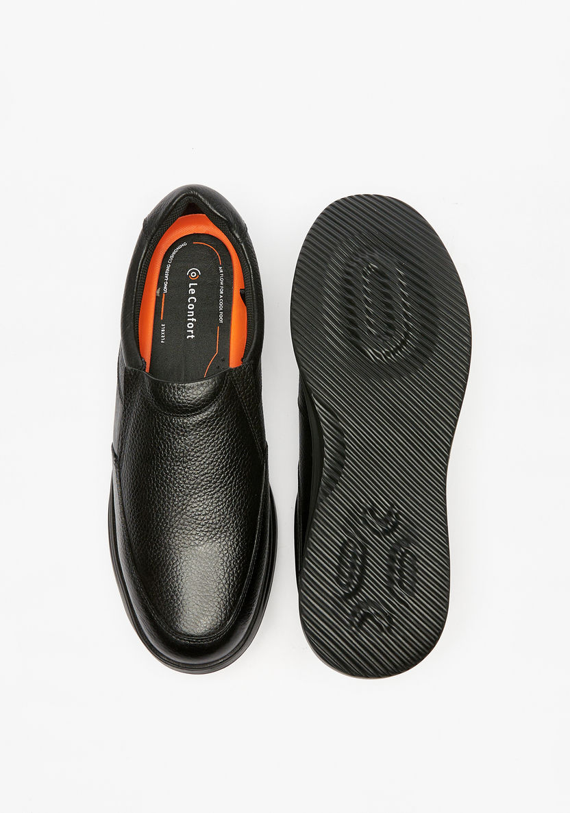 Le Confort Textured Slip-On Loafers-Loafers-image-6