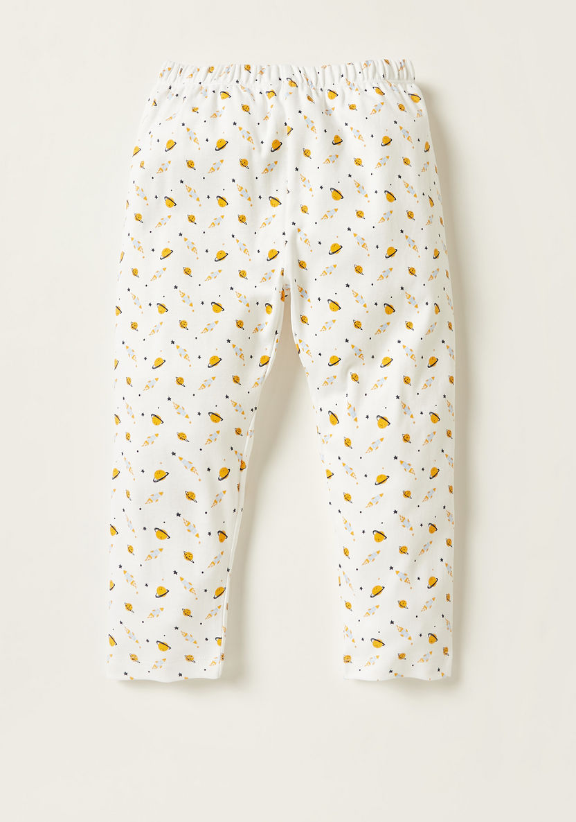 Juniors Printed Round Neck T-shirt and Pyjama Set-Pyjama Sets-image-3