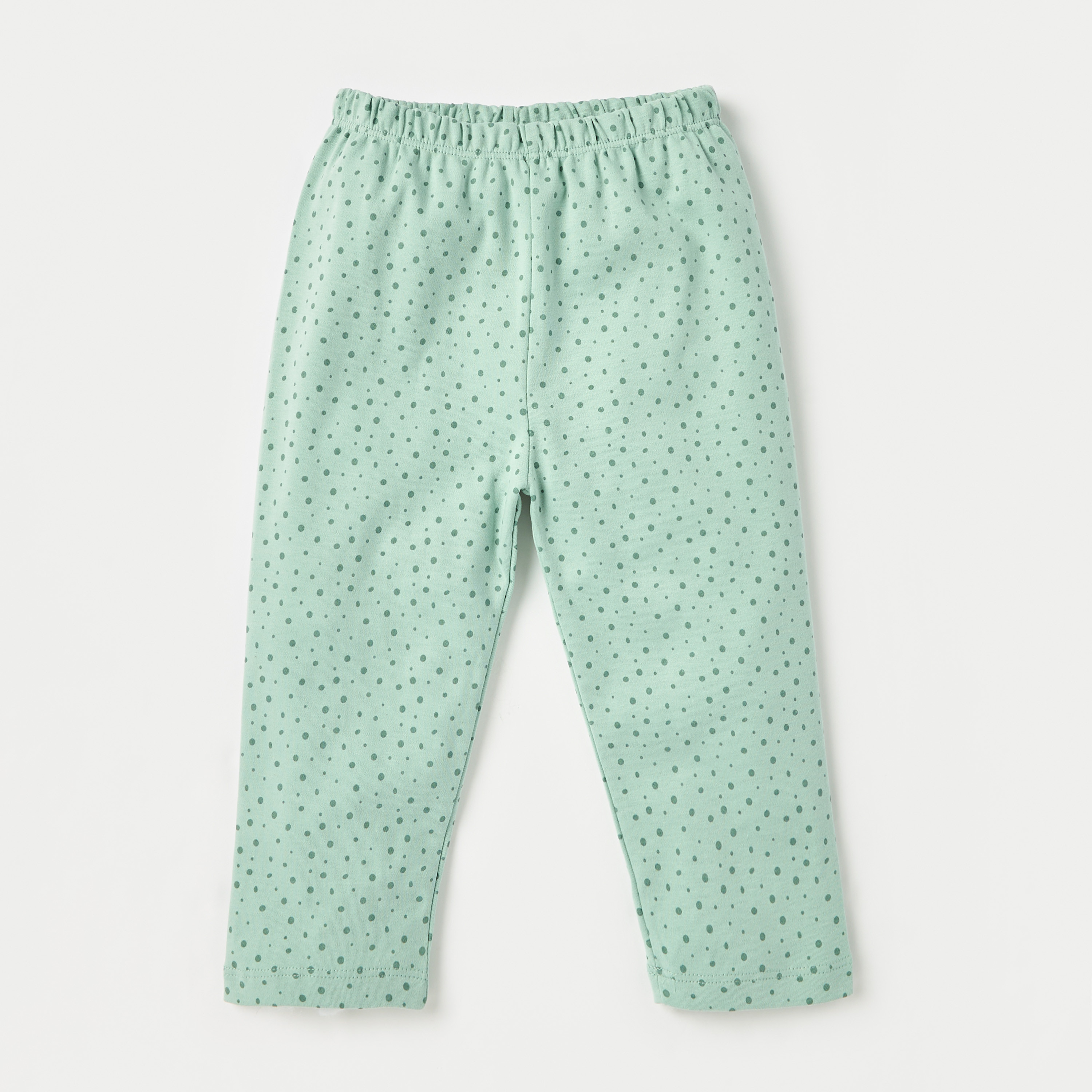 Juniors Dot Print Long Sleeves T-shirt and Elasticated Pyjama Set-baby-girls-clothing-nightwear-pyjamasets-image-3