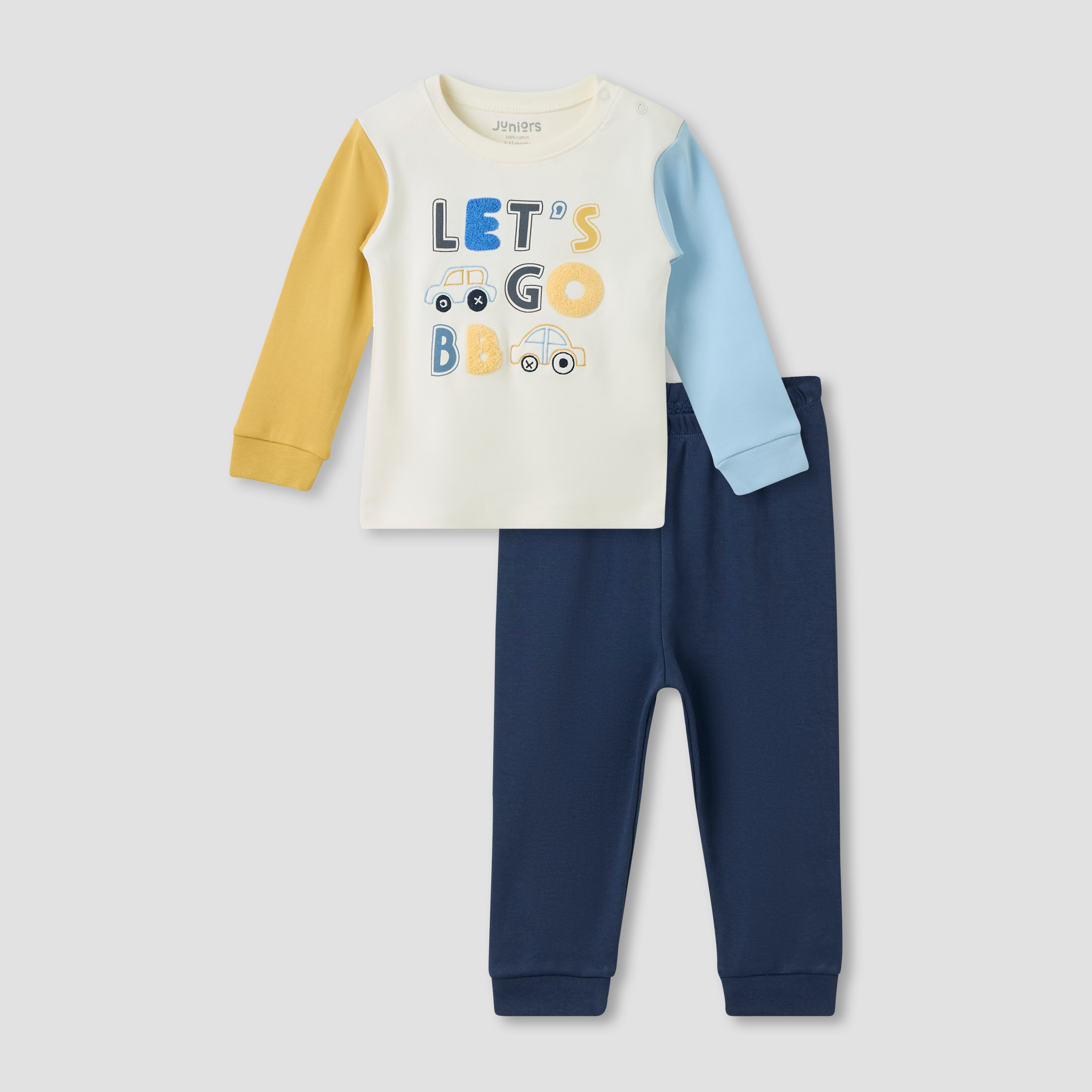 Juniors Printed T-shirt and Pyjama Set-baby-boys-clothing-nightwear-pyjamasets-image-1