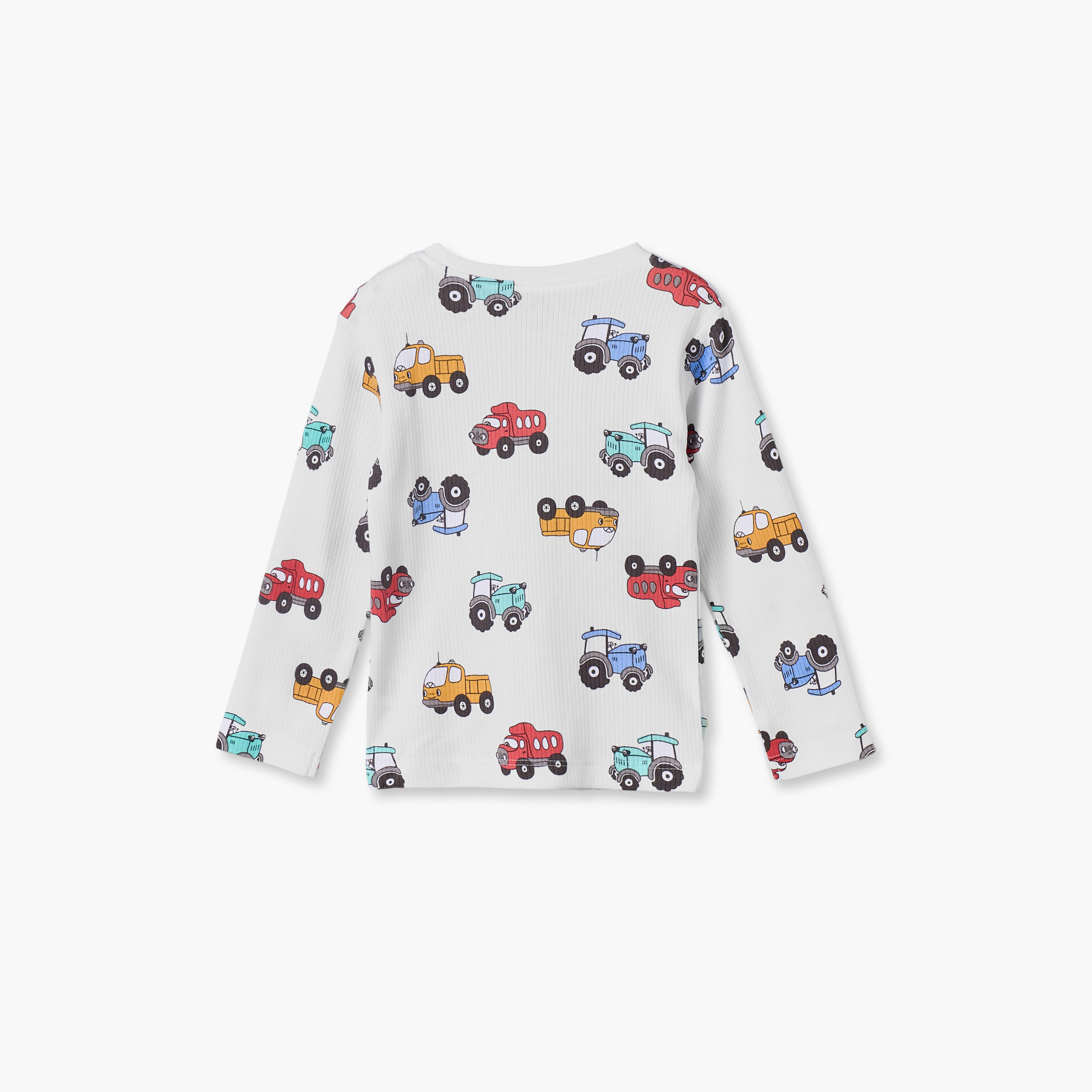 طقم بيجاما قطن بأكمام طويلة ورقبة ضيقة وطبعات من جونيورز-baby-boys-clothing-nightwear-pyjamasets-image-4