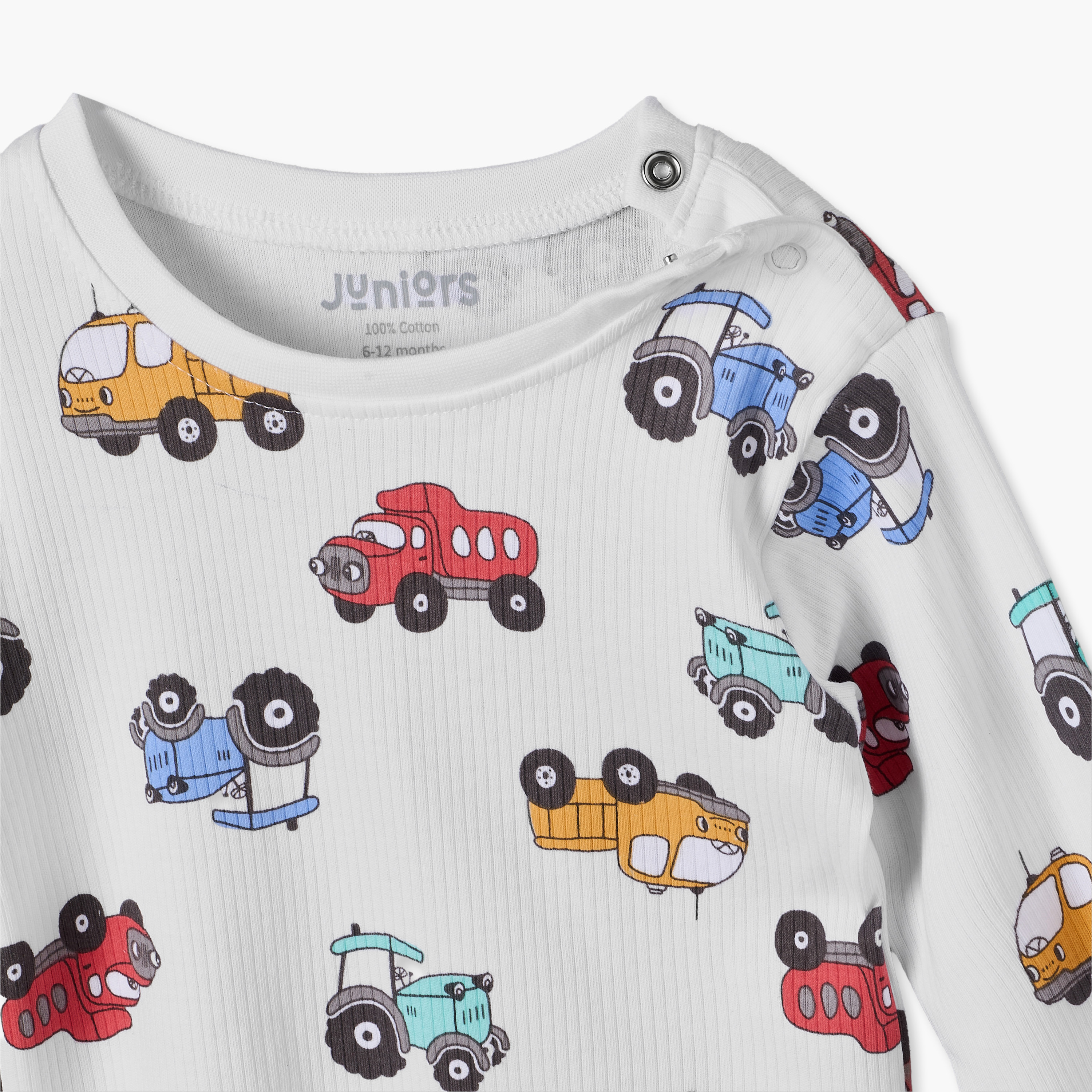 طقم بيجاما قطن بأكمام طويلة ورقبة ضيقة وطبعات من جونيورز-baby-boys-clothing-nightwear-pyjamasets-image-6