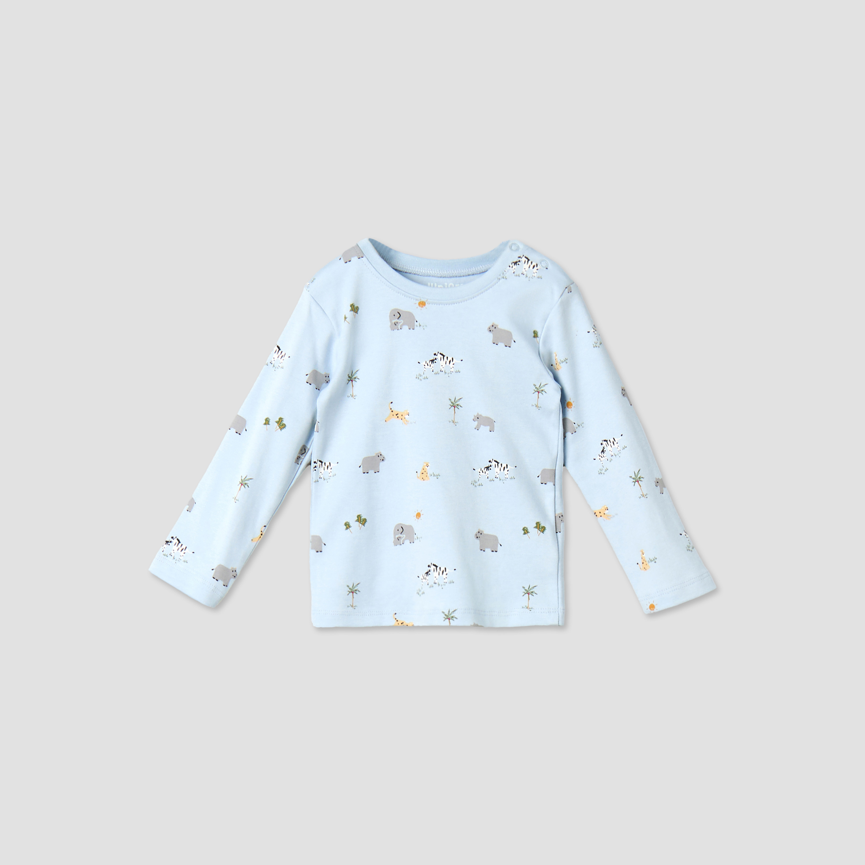 Juniors Cotton Round Neck Long Sleeves Pyjama Set with Print-baby-boys-clothing-nightwear-pyjamasets-image-3
