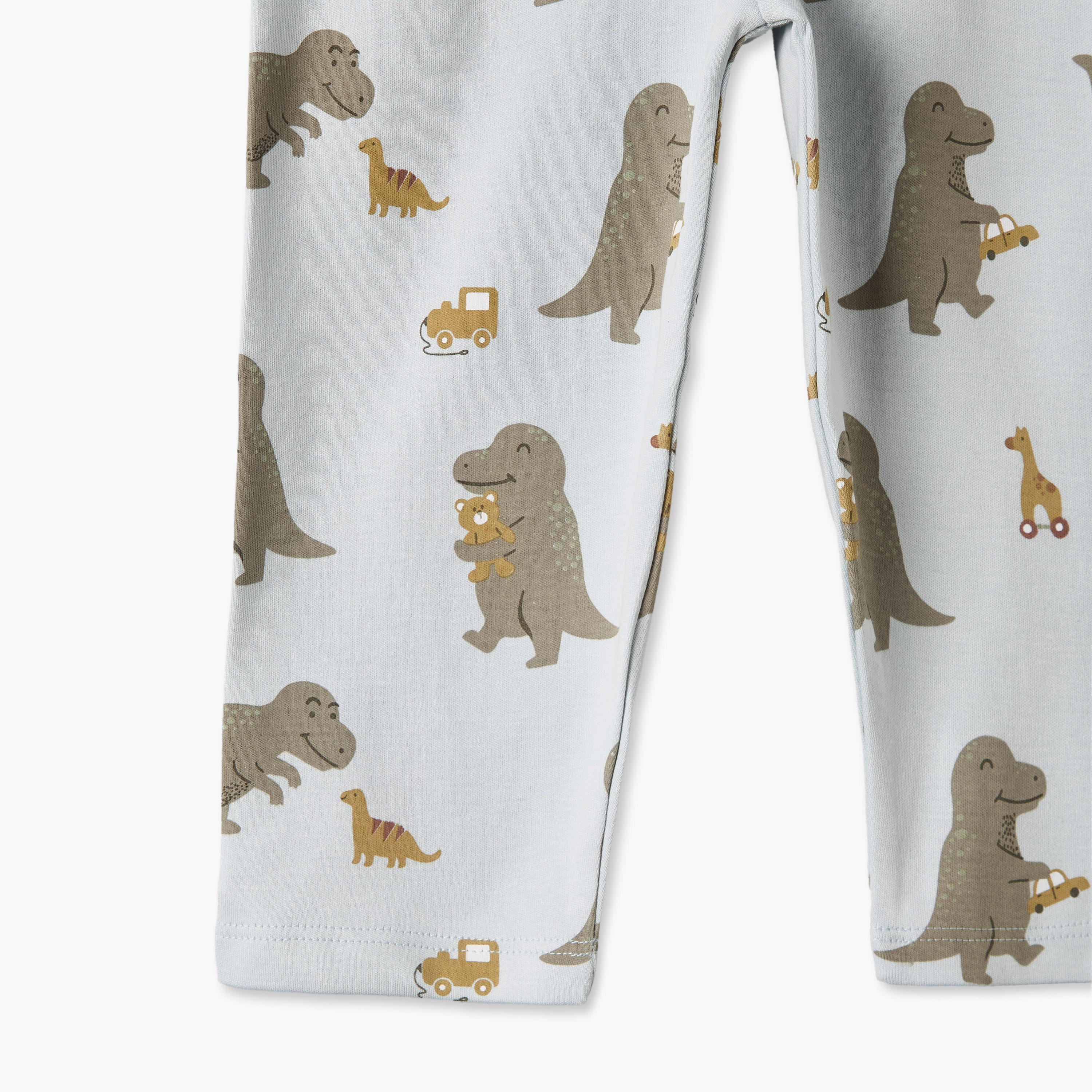 طقم بيجاما قطني بياقة مستديرة وأكمام طويلة بطبعة ديناصورات من جونيورز-baby-boys-clothing-nightwear-pyjamasets-image-10
