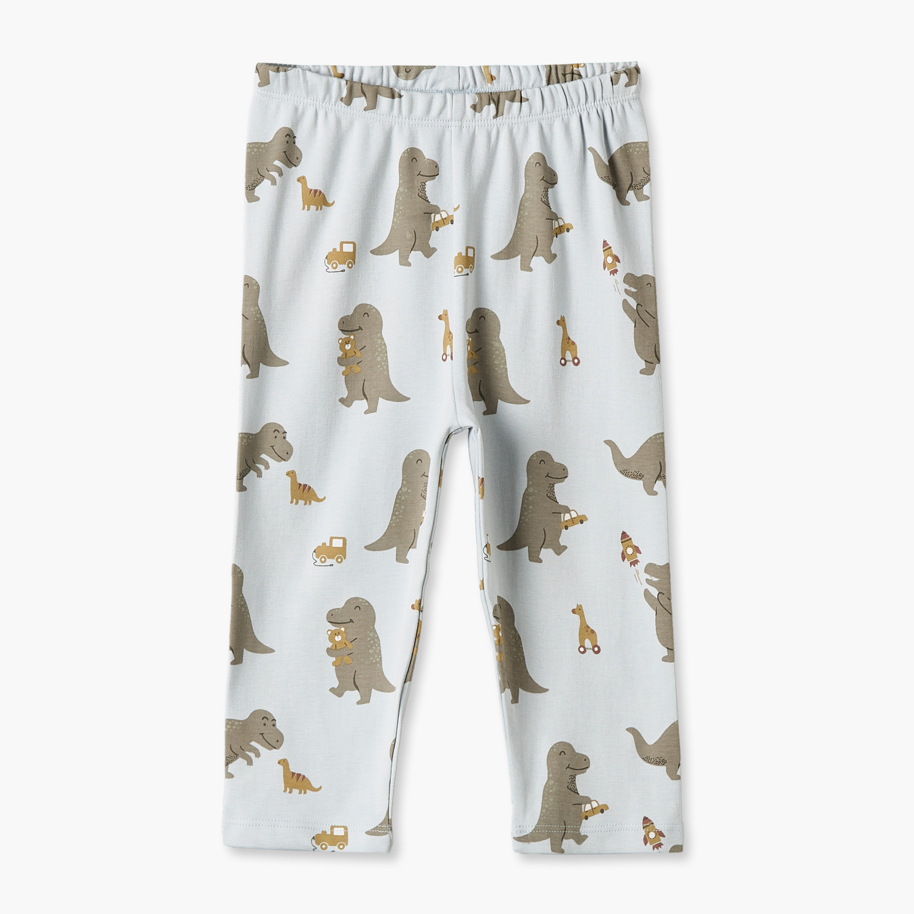 طقم بيجاما قطني بياقة مستديرة وأكمام طويلة بطبعة ديناصورات من جونيورز-baby-boys-clothing-nightwear-pyjamasets-image-4