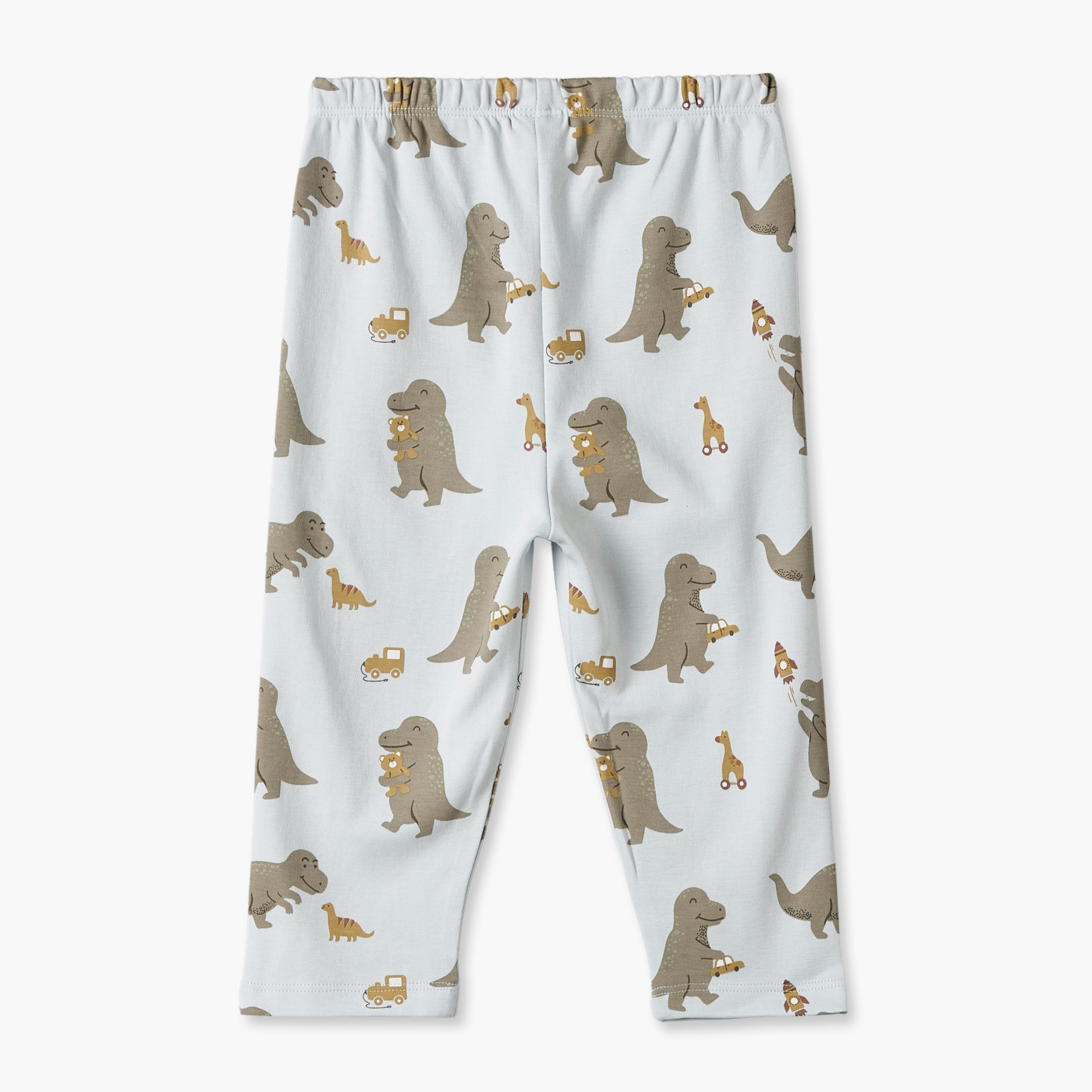 طقم بيجاما قطني بياقة مستديرة وأكمام طويلة بطبعة ديناصورات من جونيورز-baby-boys-clothing-nightwear-pyjamasets-image-6
