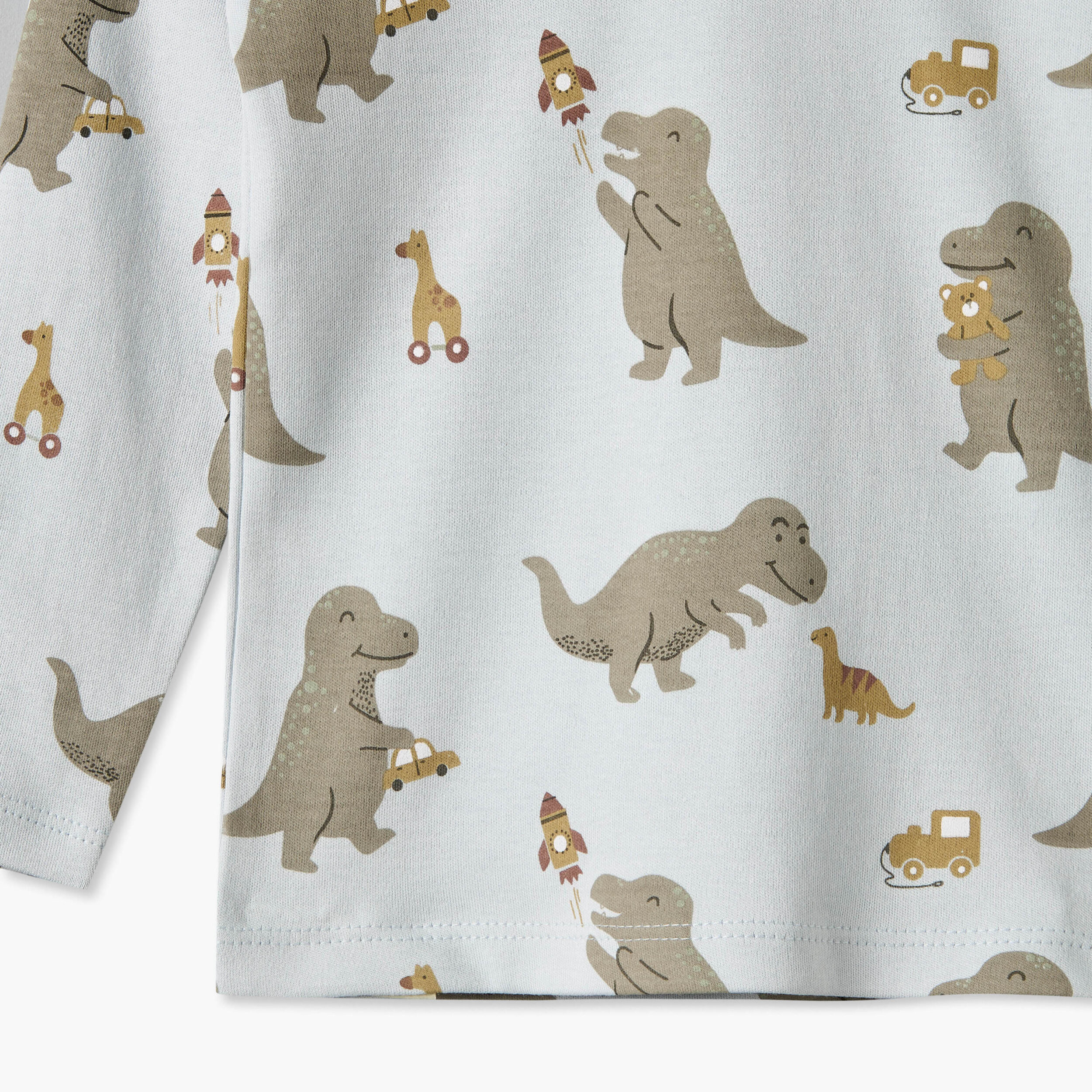 طقم بيجاما قطني بياقة مستديرة وأكمام طويلة بطبعة ديناصورات من جونيورز-baby-boys-clothing-nightwear-pyjamasets-image-8