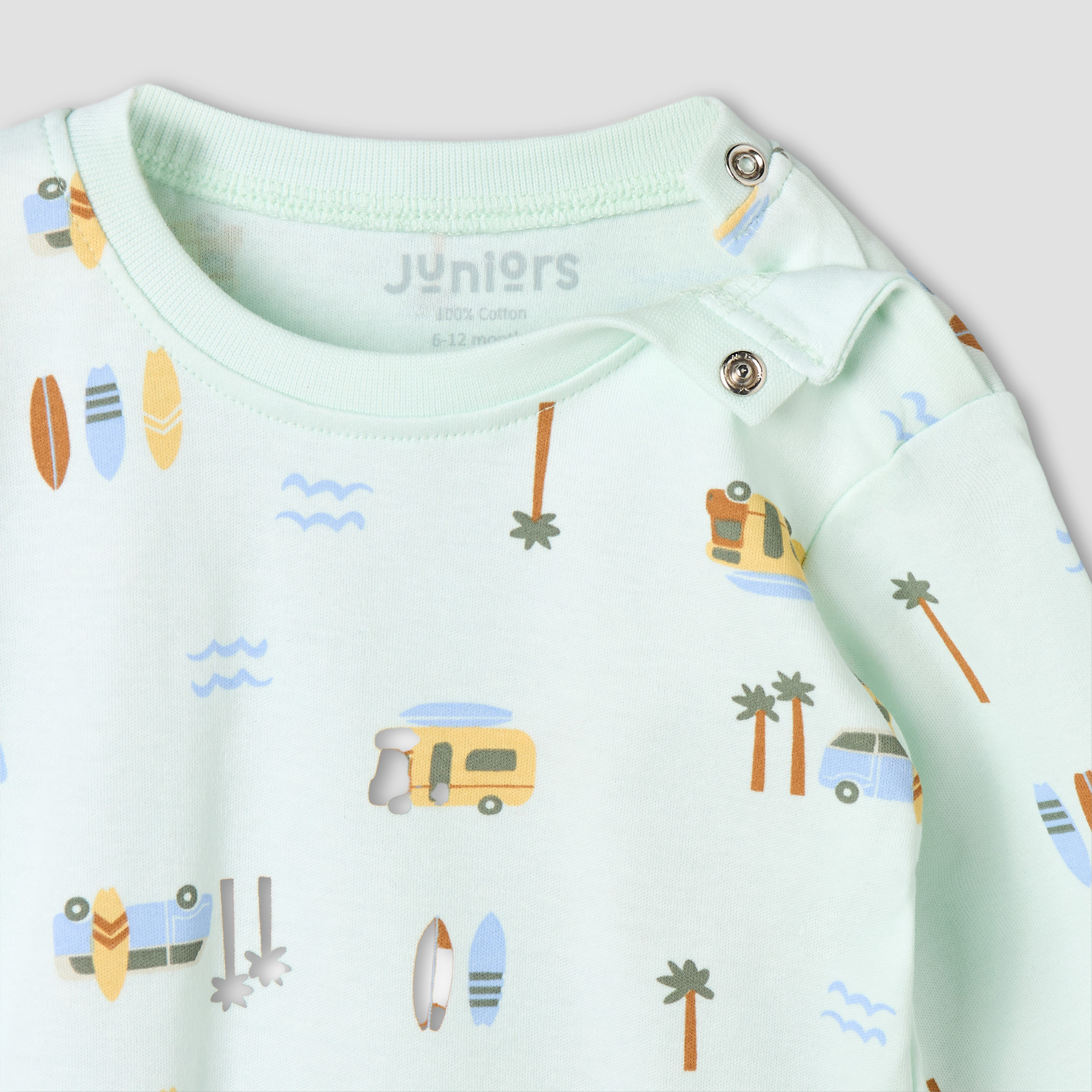 Juniors Cotton Round Neck Long Sleeves Pyjama Set with Surf Print-baby-boys-clothing-nightwear-pyjamasets-image-5