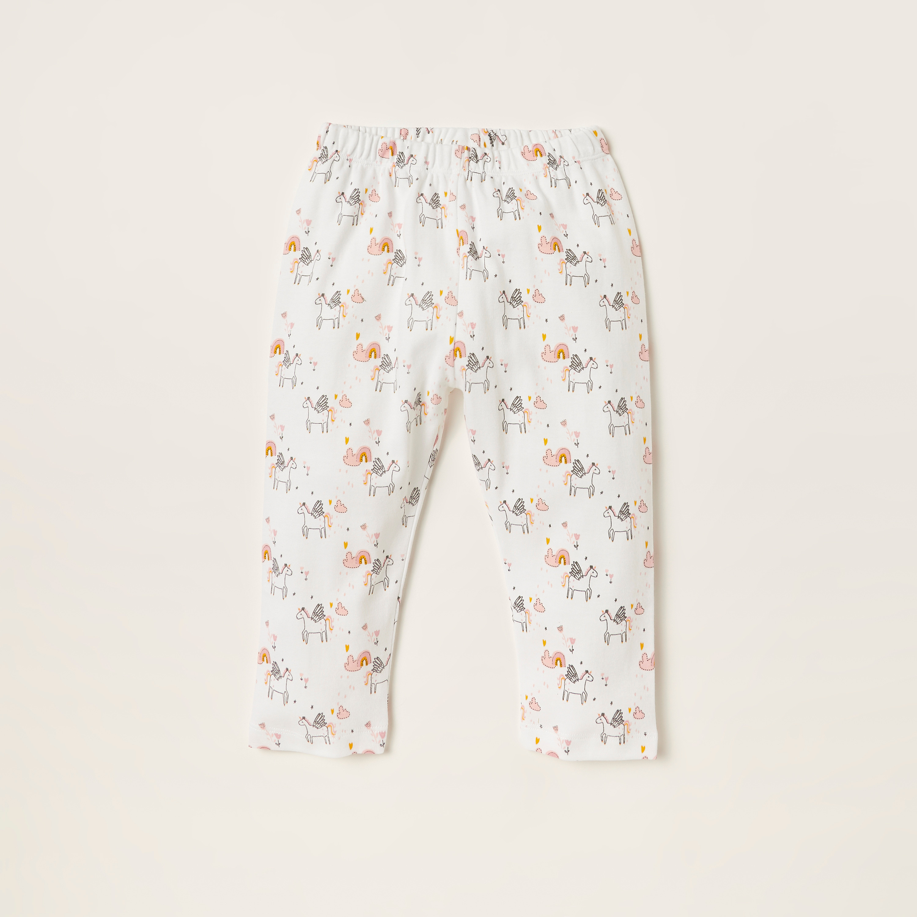 Juniors Printed Crew Neck T-shirt and Pyjama Set-baby-girls-clothing-nightwear-pyjamasets-image-3