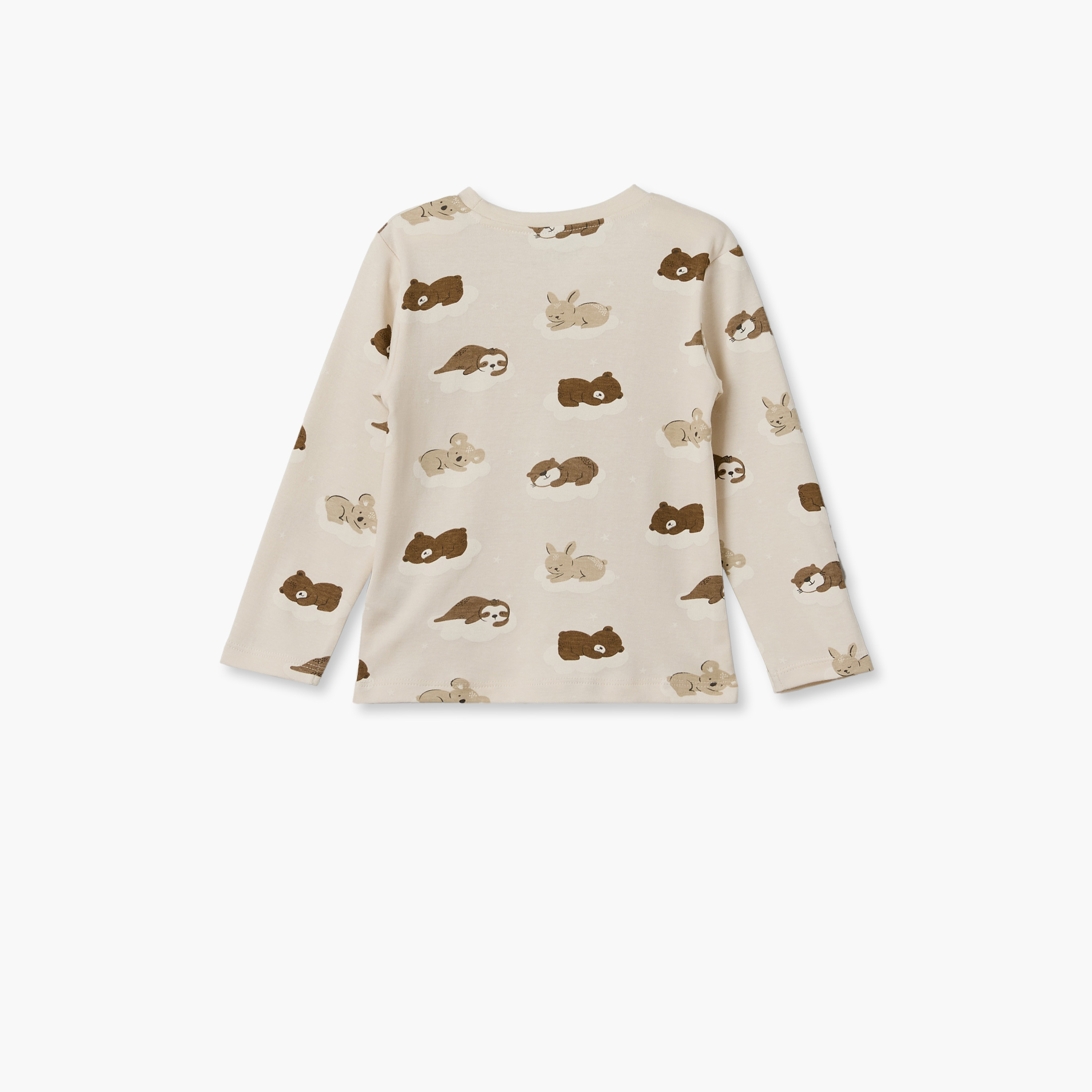 طقم بيجاما قطن بياقة ضيقة وأكمام طويلة بطبعات دببة من جونيورز-baby-boys-clothing-nightwear-pyjamasets-image-4