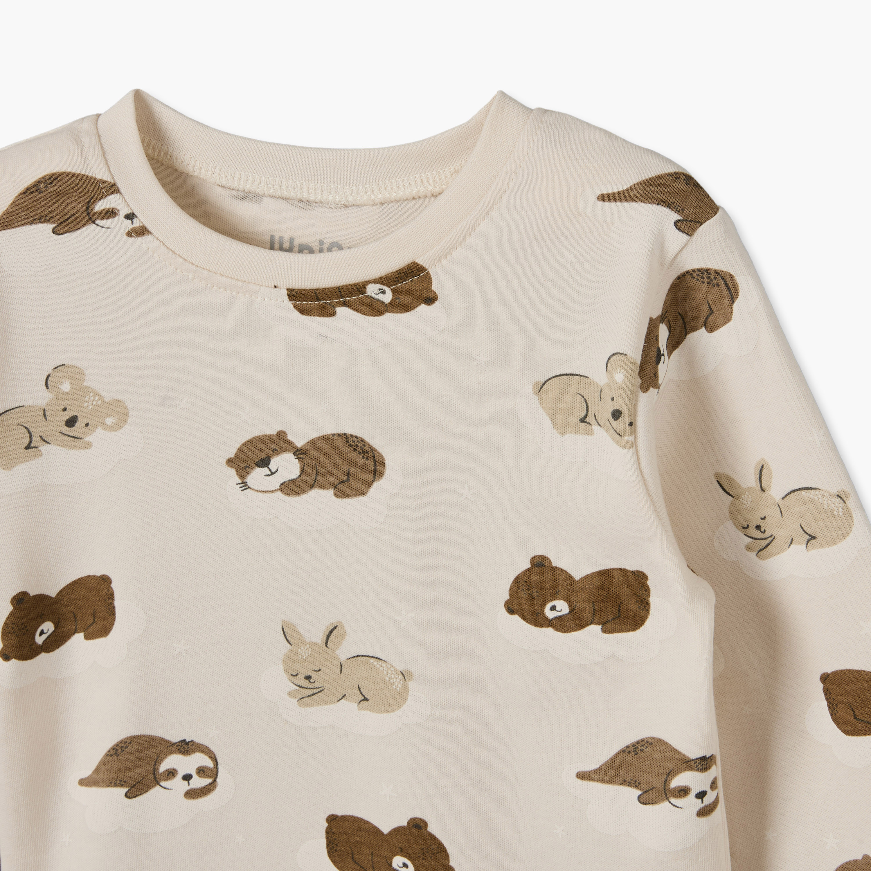 طقم بيجاما قطن بياقة ضيقة وأكمام طويلة بطبعات دببة من جونيورز-baby-boys-clothing-nightwear-pyjamasets-image-6