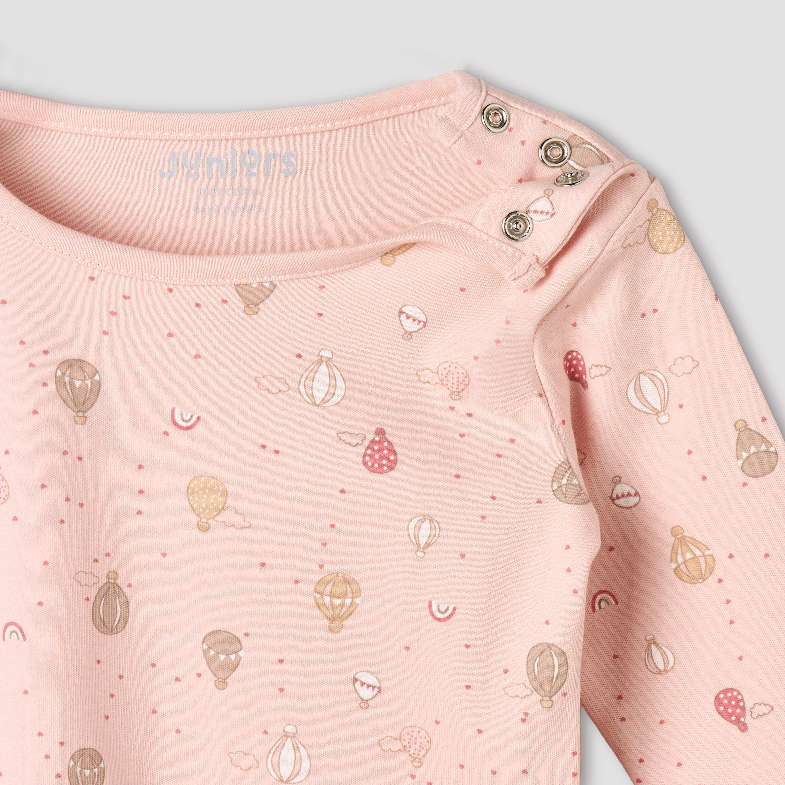 Juniors Cotton Round Neck Long Sleeves Pyjama Set with Hot Air Balloon Print-baby-girls-clothing-nightwear-pyjamasets-image-5