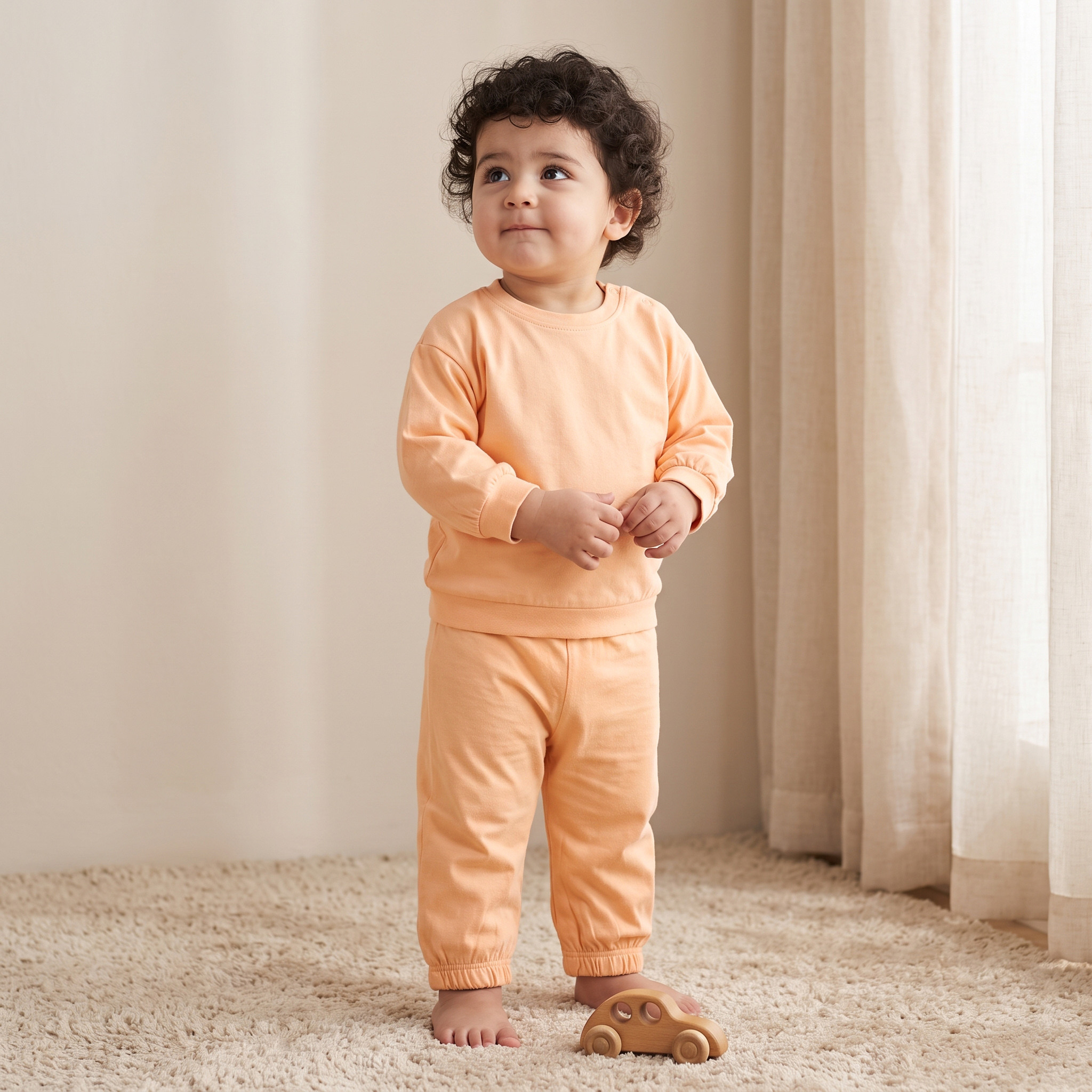بيجاما قطن بأكمام طويلة ورقبة ضيقة وزر إغلاق كباس من جونيورز - عبوة من 3 أطقم-baby-girls-clothing-nightwear-pyjamasets-image-2