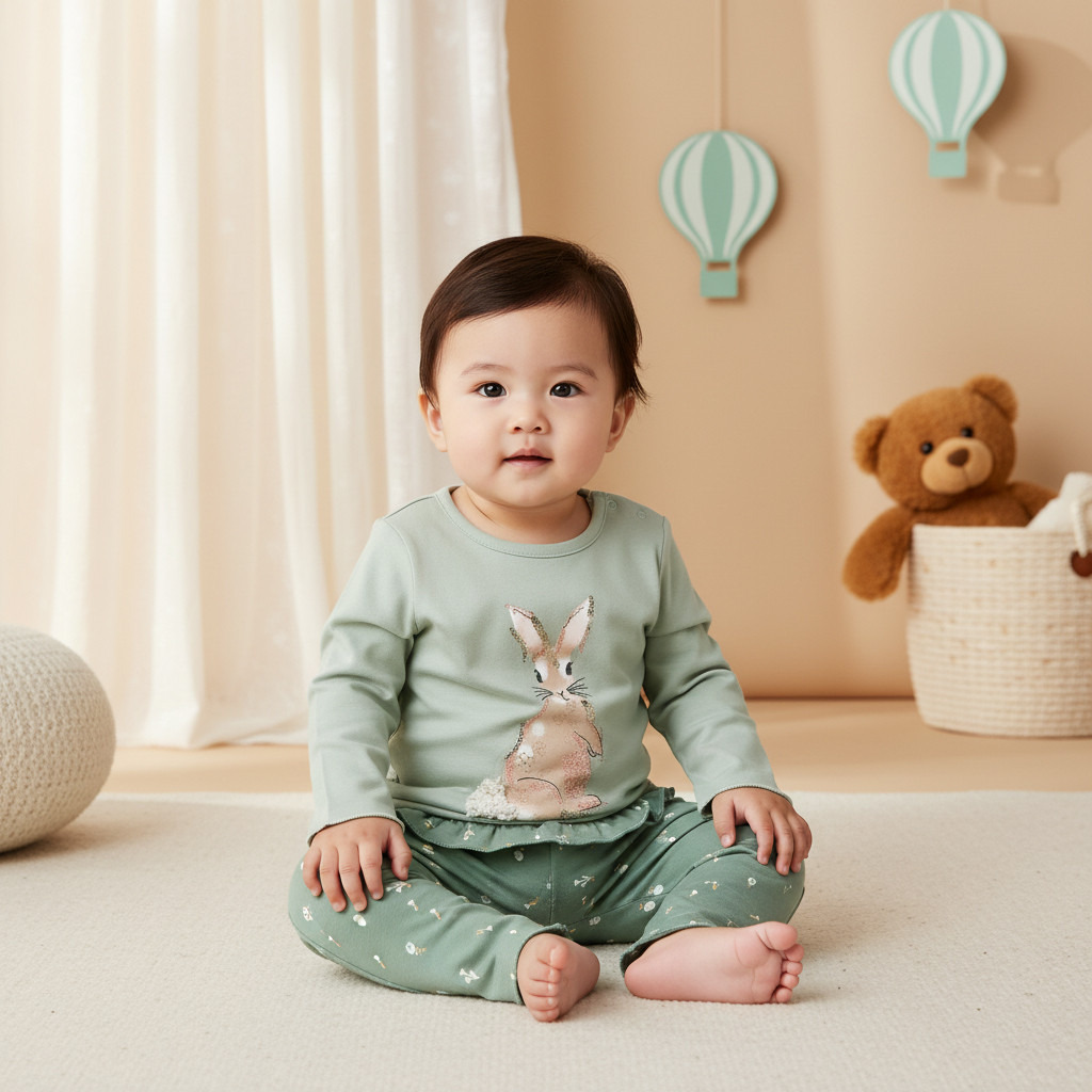Juniors Cotton Round Neck Long Sleeves Pyjama Set with Graphic Print-baby-girls-clothing-nightwear-pyjamasets-image-8