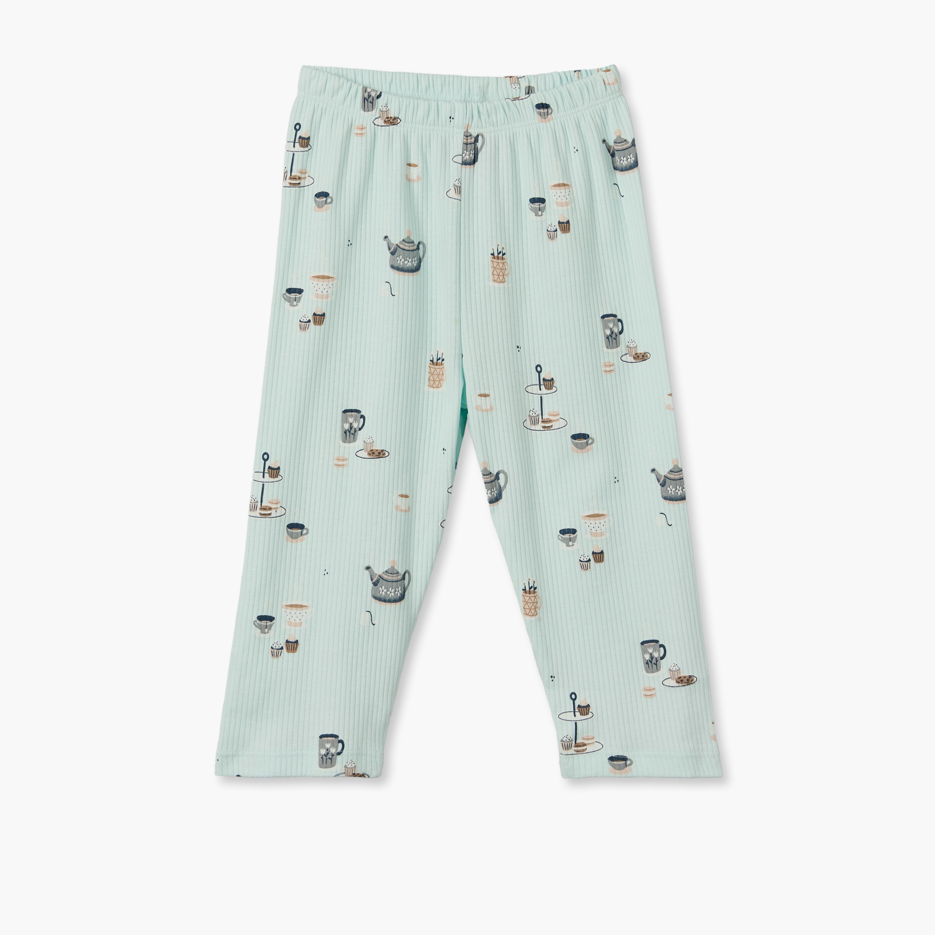 Juniors Cotton Crew Neck Long Sleeves Pyjama Set with Breakfast Print-baby-girls-clothing-nightwear-pyjamasets-image-3