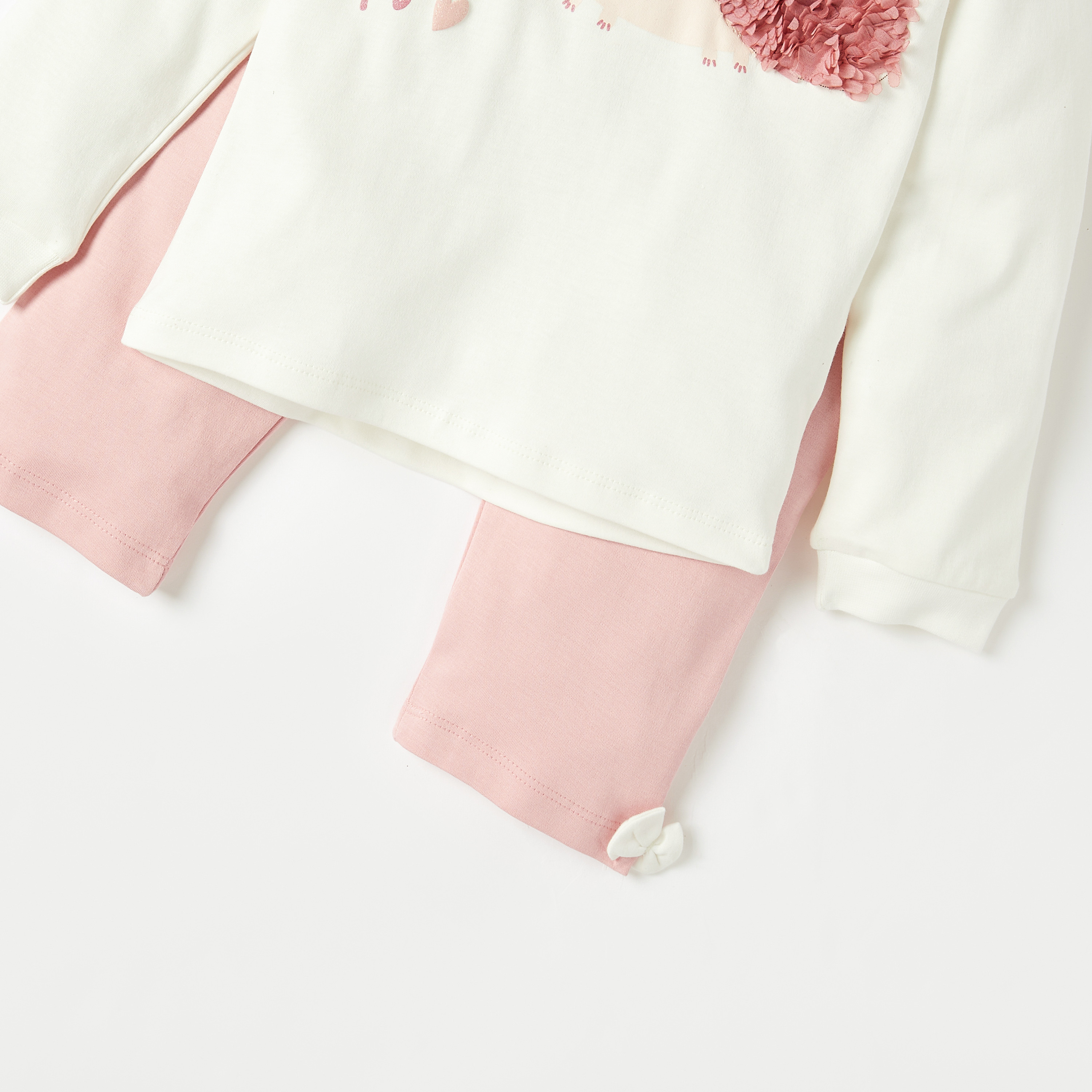 Juniors Hedgehog Applique Long Sleeves T-shirt and Pyjama Set-baby-girls-clothing-nightwear-pyjamasets-image-5