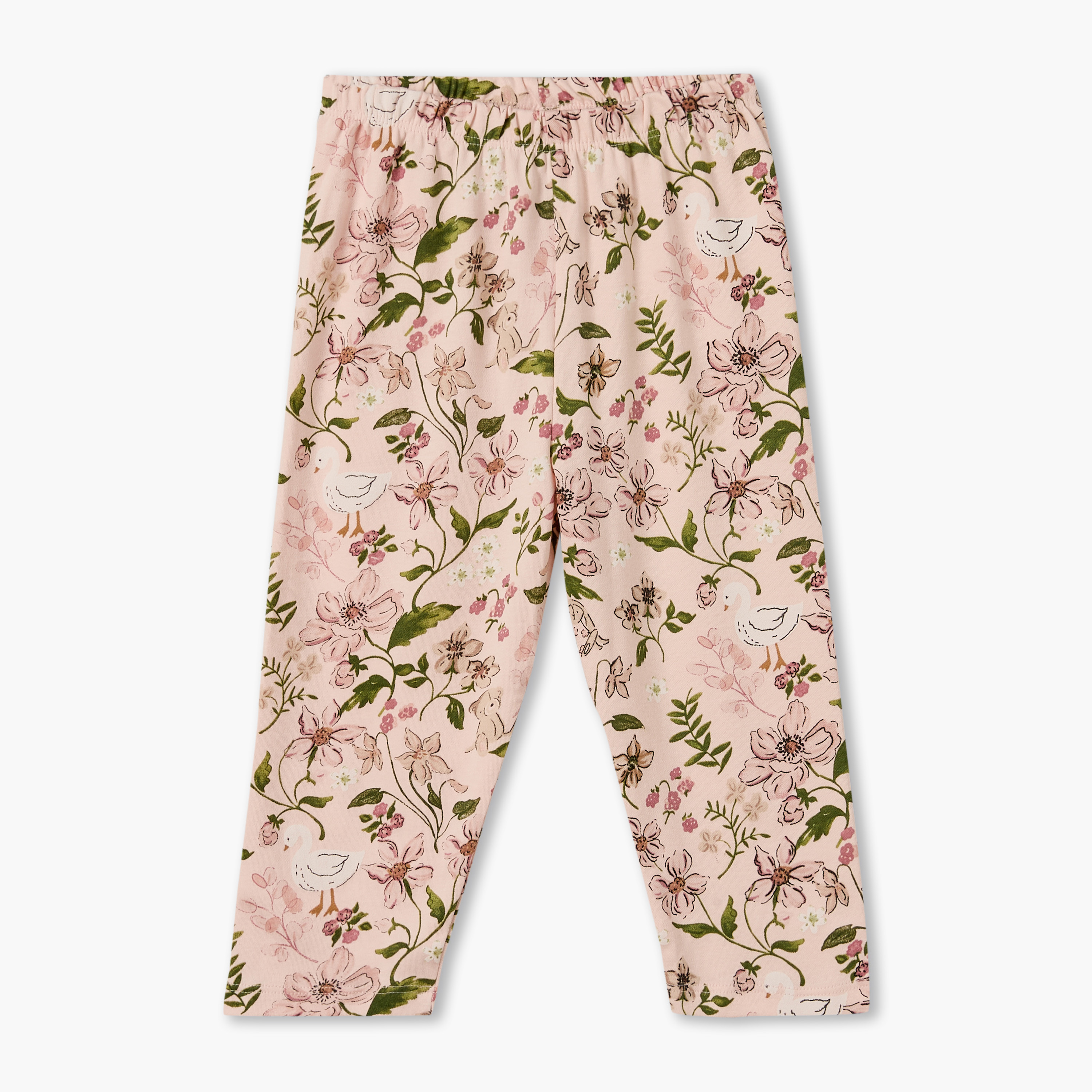 Juniors Cotton Crew Neck Long Sleeves Pyjama Set with Floral Print-baby-girls-clothing-nightwear-pyjamasets-image-3