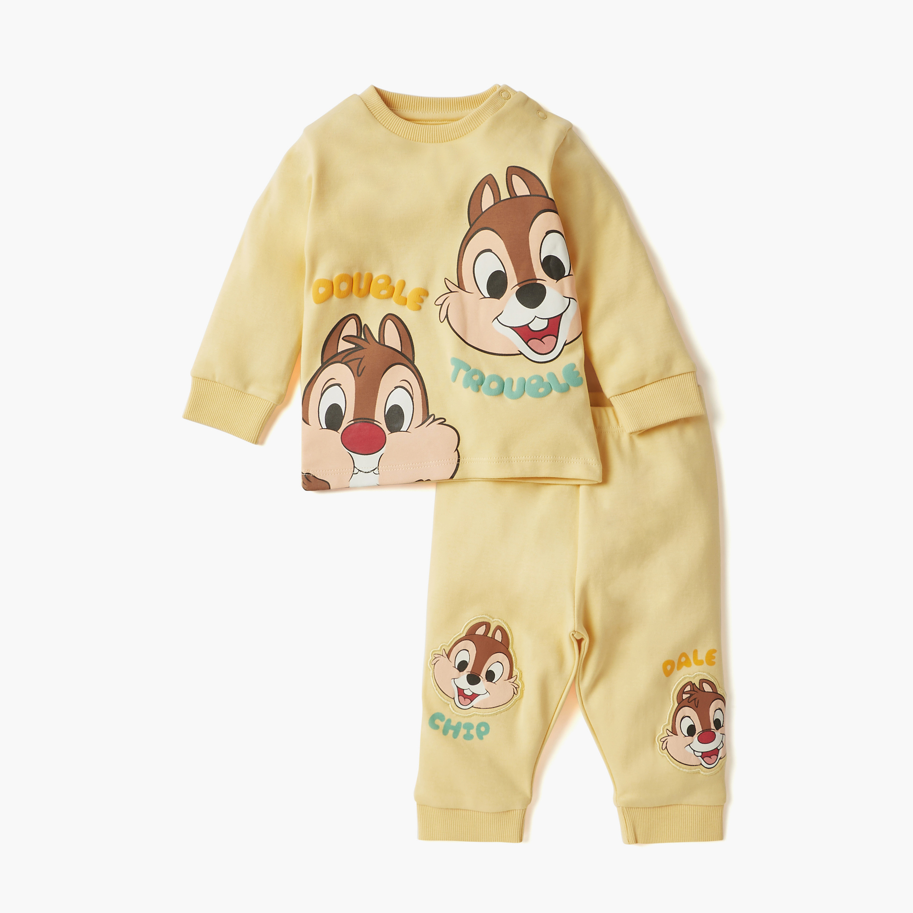Disney Chip and Dale Print T-shirt and Pyjama Set-baby-boys-clothing-nightwear-pyjamasets-image-1