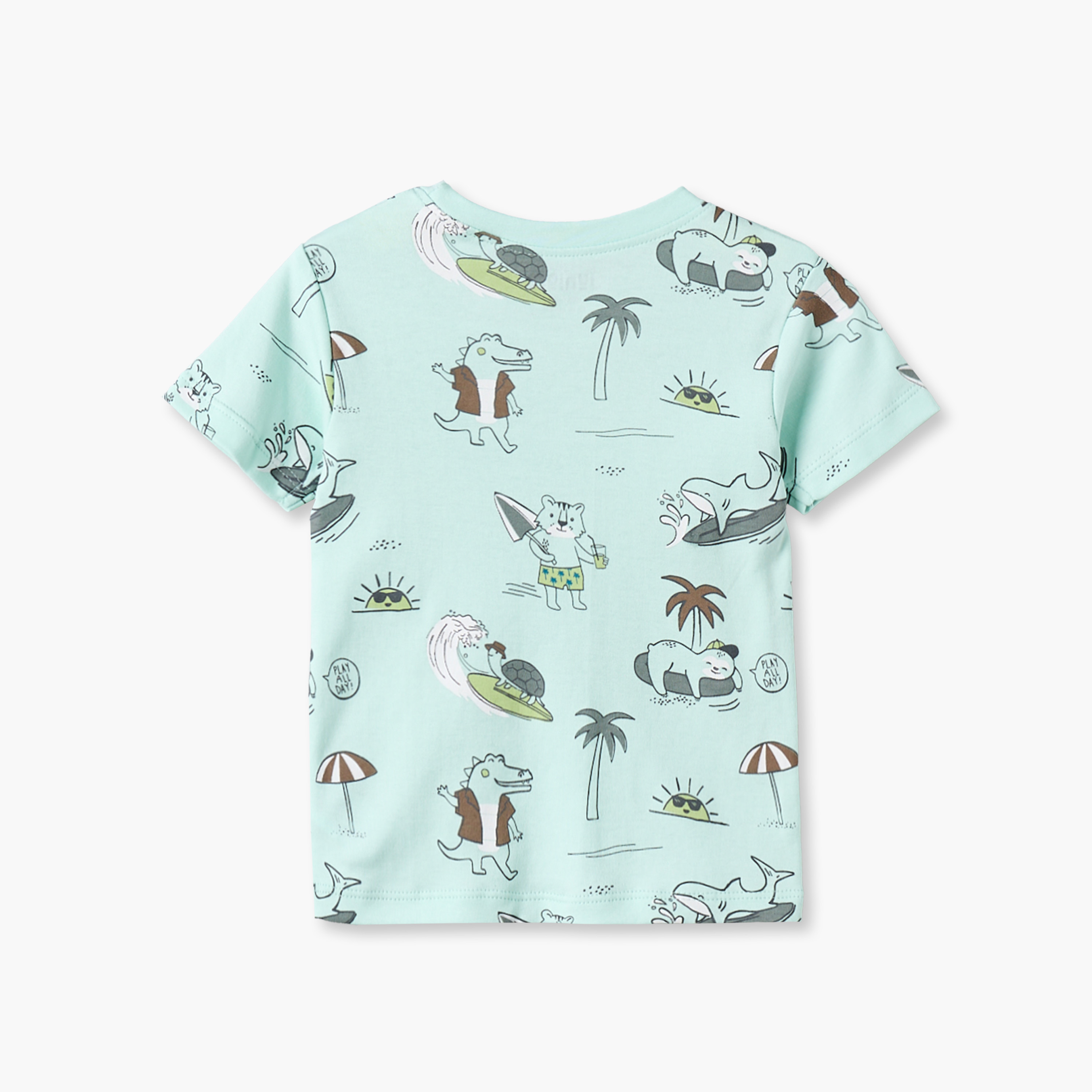طقم شورت وتيشيرت بياقة ضيقة وأكمام قصيرة وطبعات من جونيورز - عبوة من طقمين-baby-boys-clothing-setsandcoords-image-5